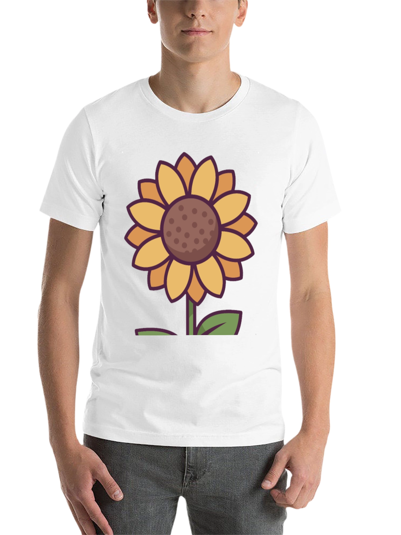 Black Sunflower Graphic Tee - Unisex Black T-Shirt view 14