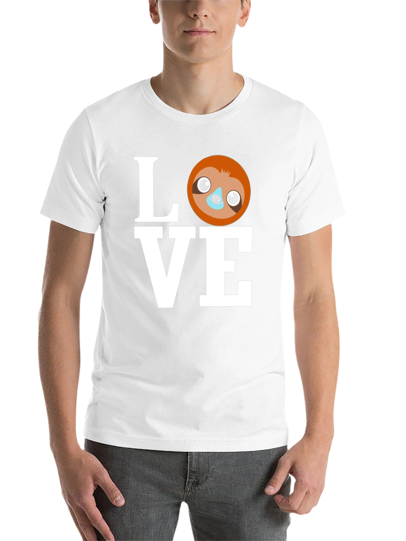 Black Love Sloth Graphic T-Shirt - Cute Animal Tee view 14