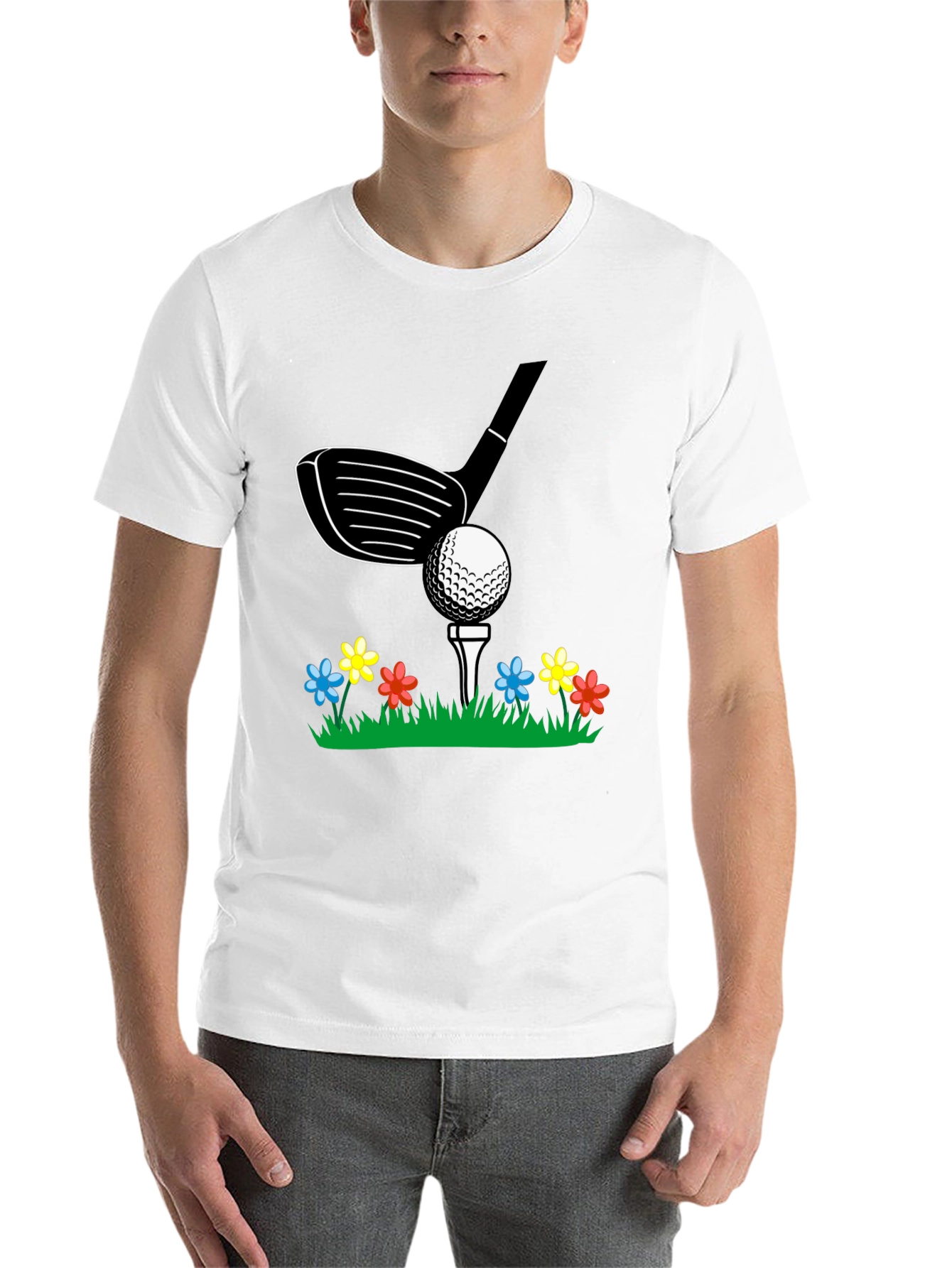 Golf Club & Flowers Graphic Tee - 14