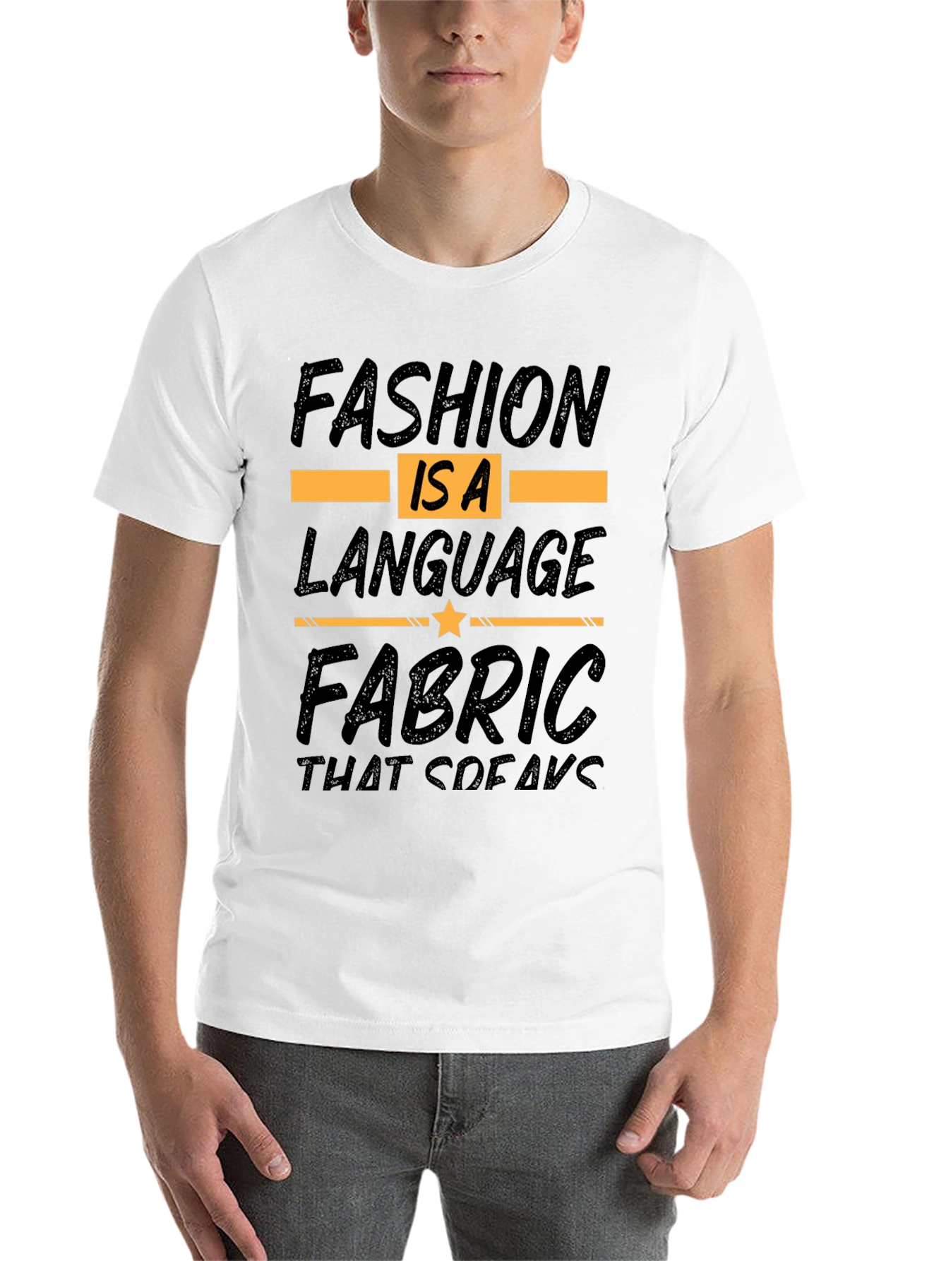 Fashion Is A Language Black Graphic Tee - 14