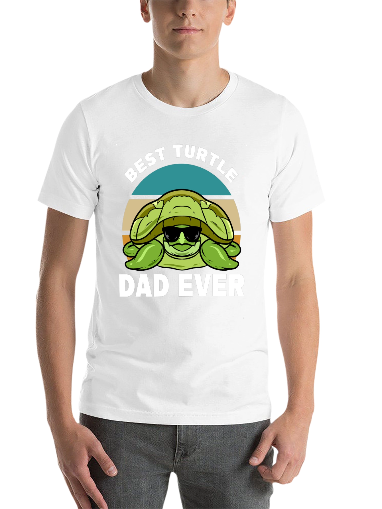 Black Best Turtle Dad Ever Graphic T-Shirt view 14