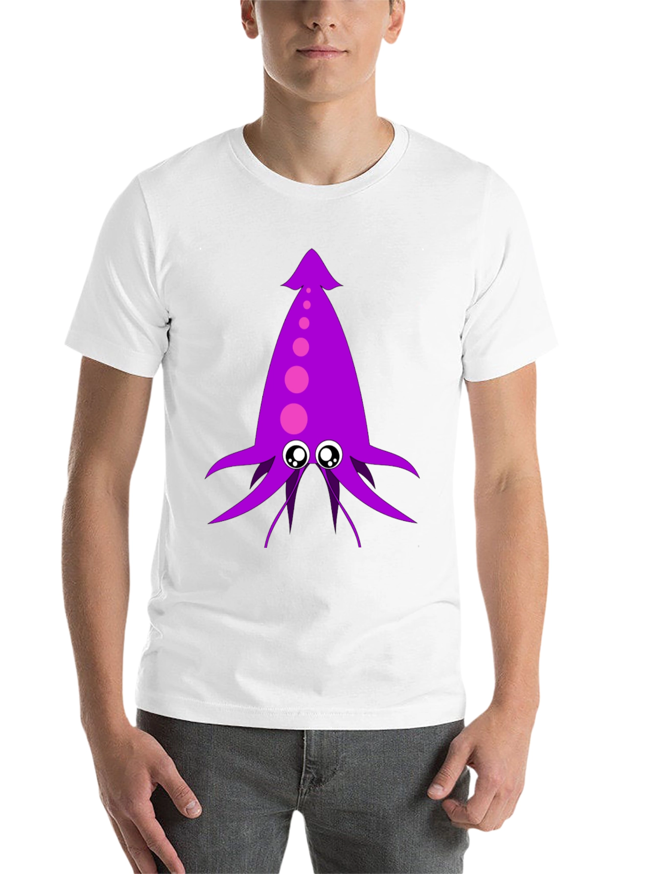 Black Purple Squid Graphic Tee - Men's Black T-Shirt view 14