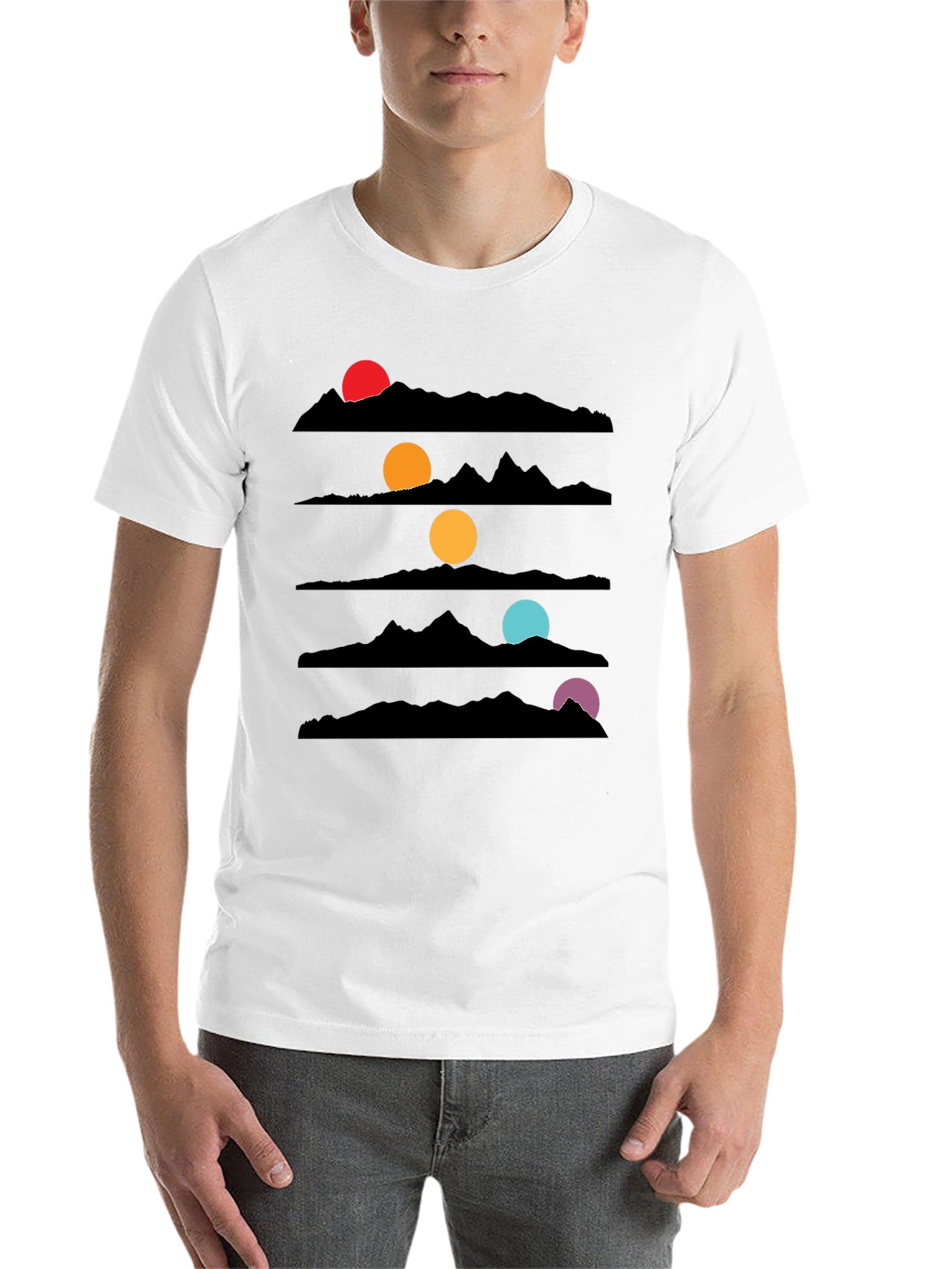 Black Sunset Mountainscape Graphic Tee view 14