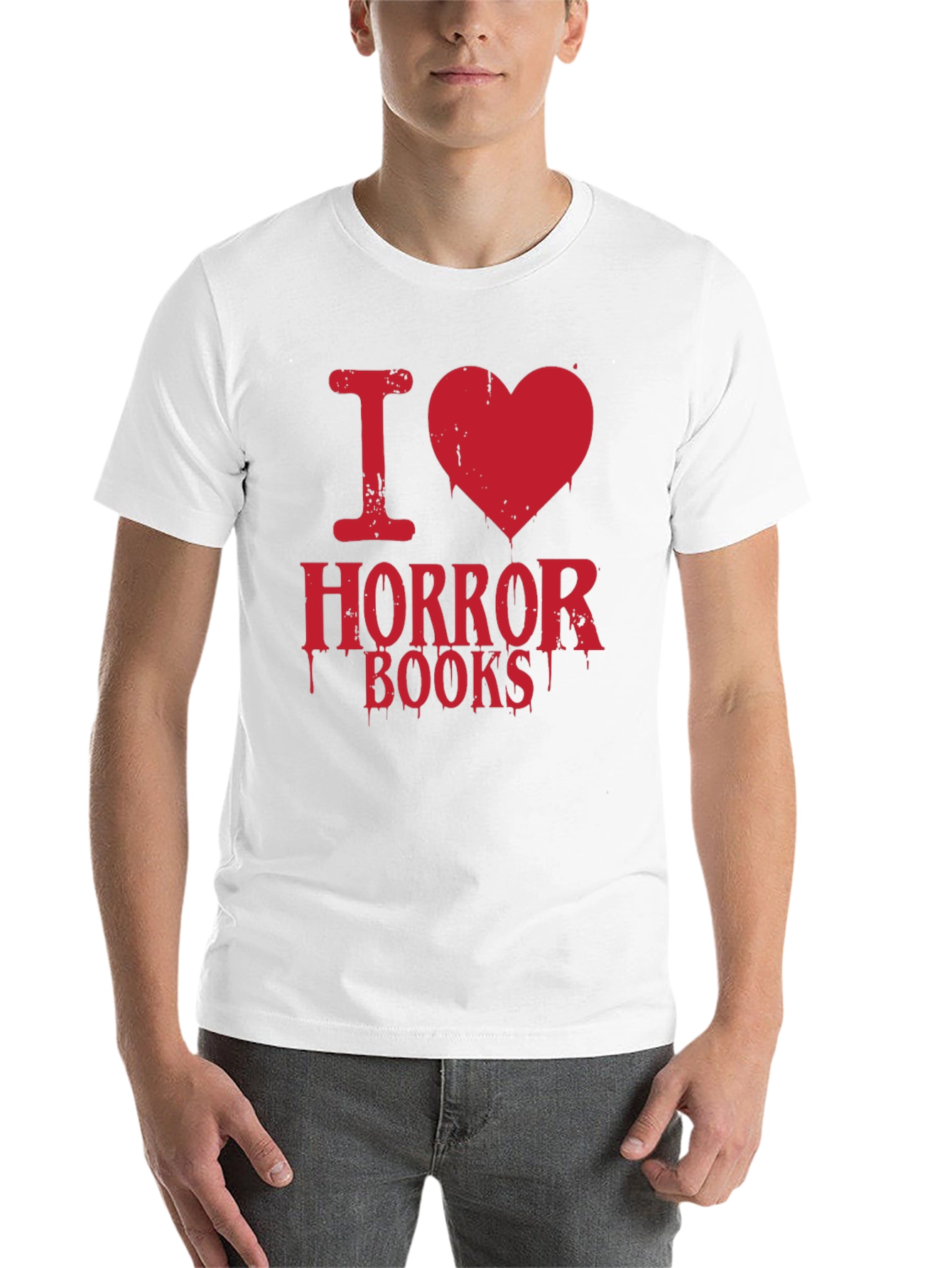 Black I Heart Horror Books T-Shirt view 14