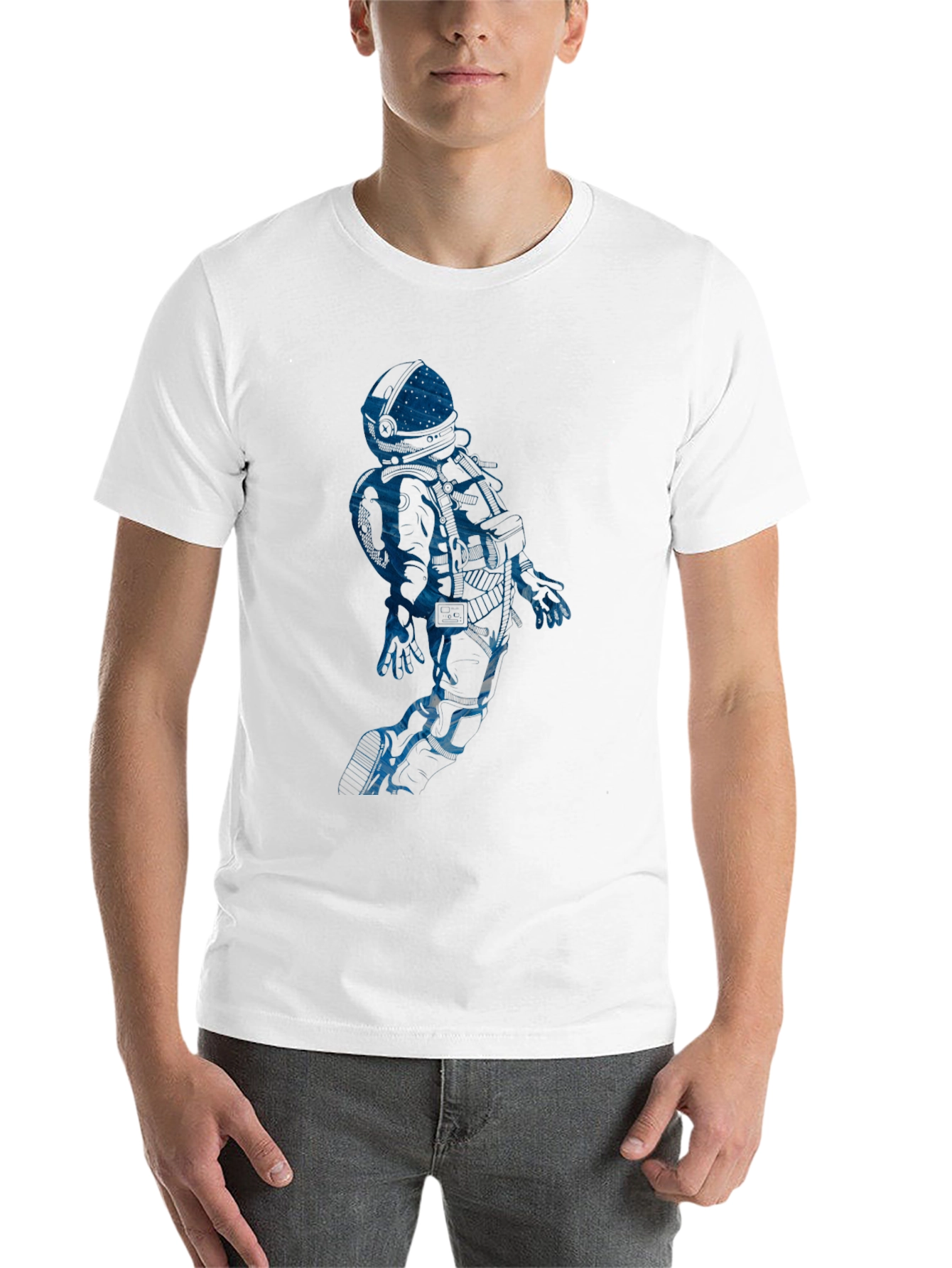 Black Astronaut Graphic Tee - Black Cotton Blend view 14