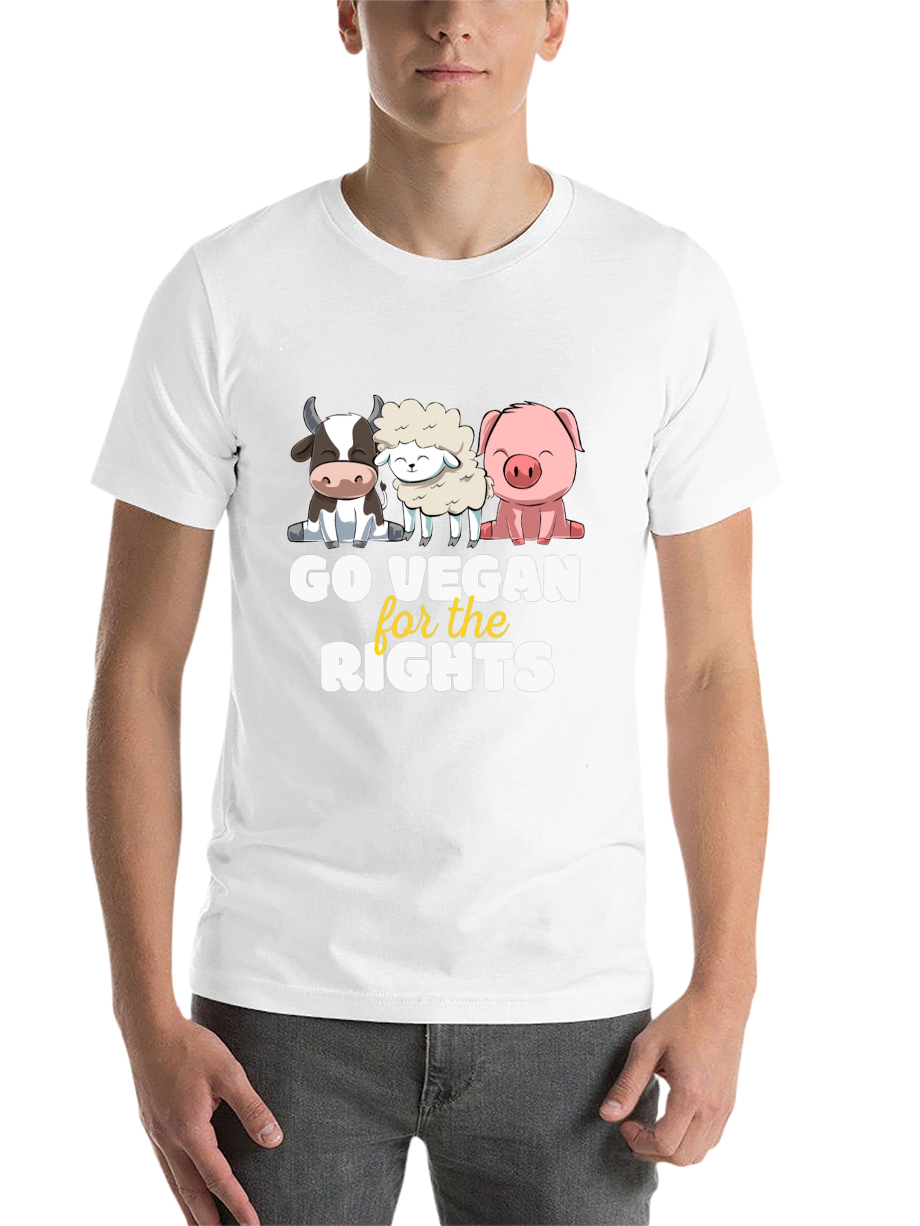 Black Go Vegan for the Rights Tee view 14