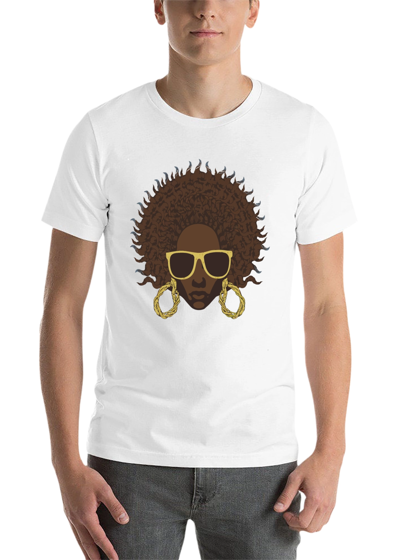 Black Afro Woman Graphic Black T-Shirt view 14