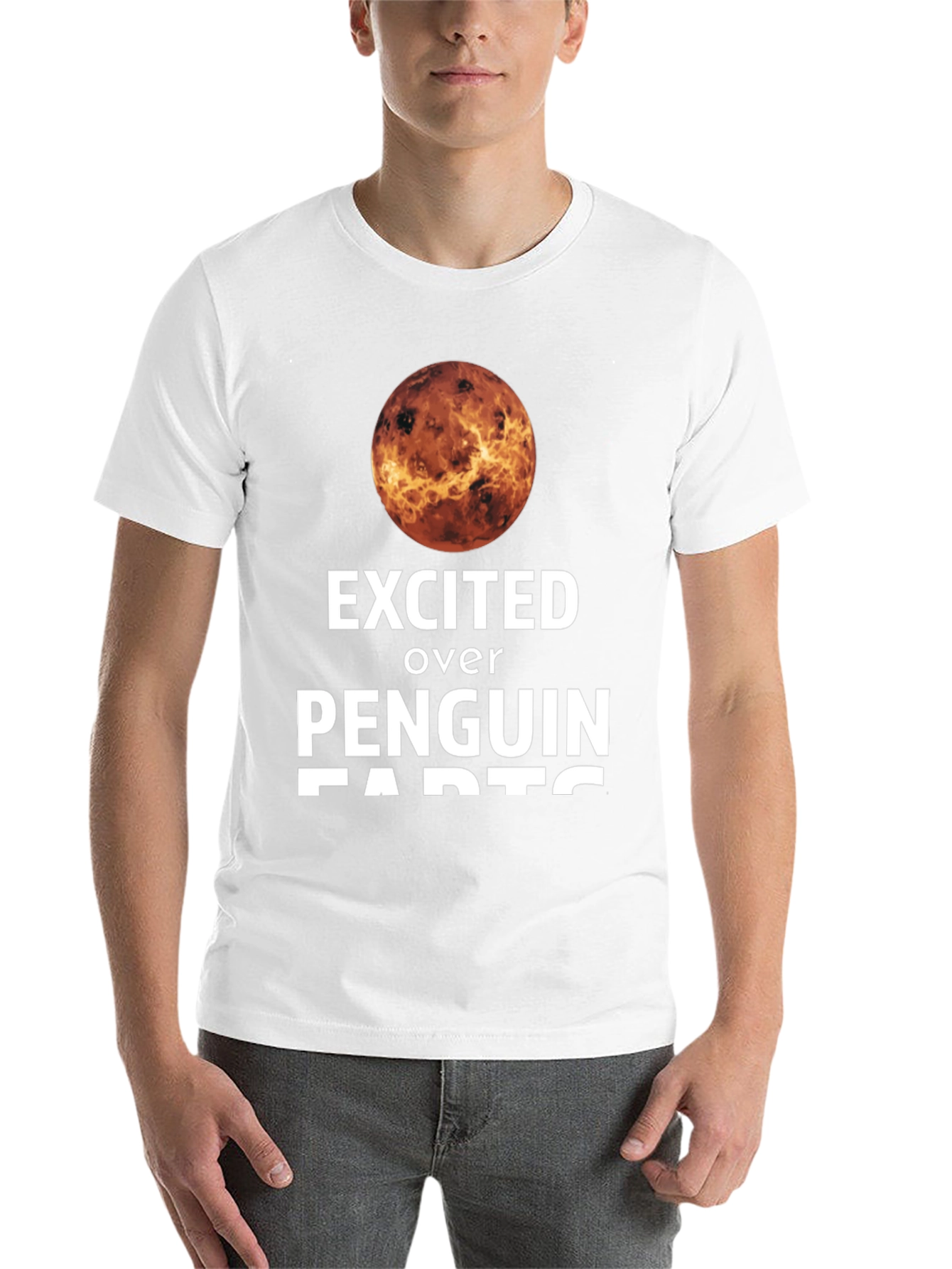 Black Excited Over Penguin Farts T-Shirt view 14