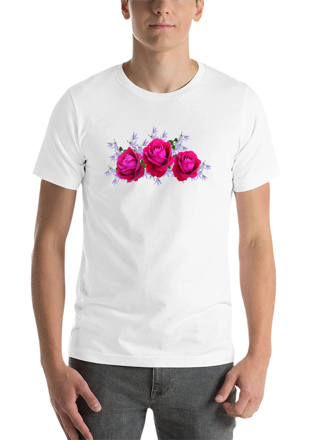 Black Floral Rose Graphic Black T-Shirt view 14