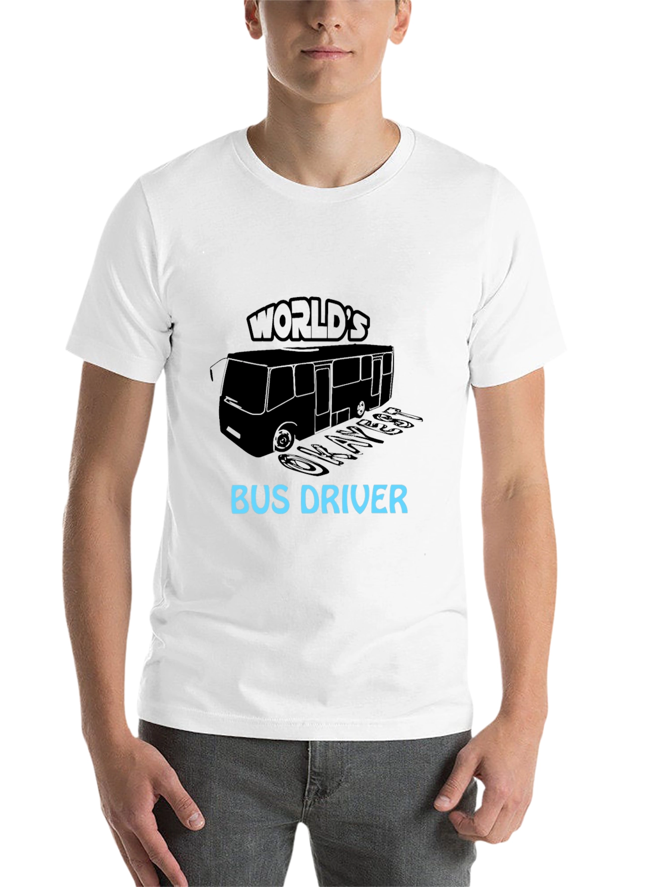 Black World's Okayest Bus Driver Black T-Shirt view 14
