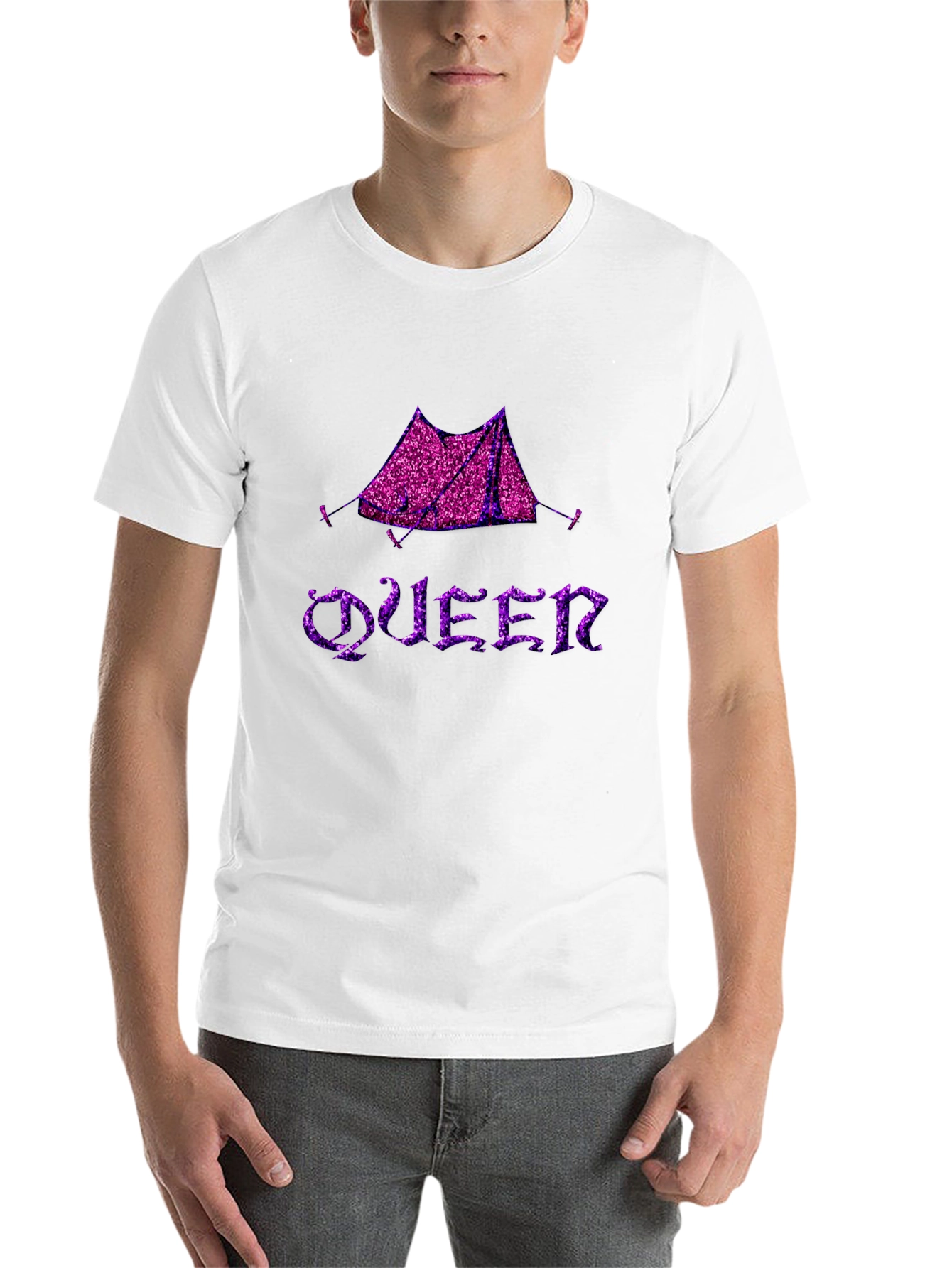Black Glittery Tent Queen Graphic T-Shirt view 14