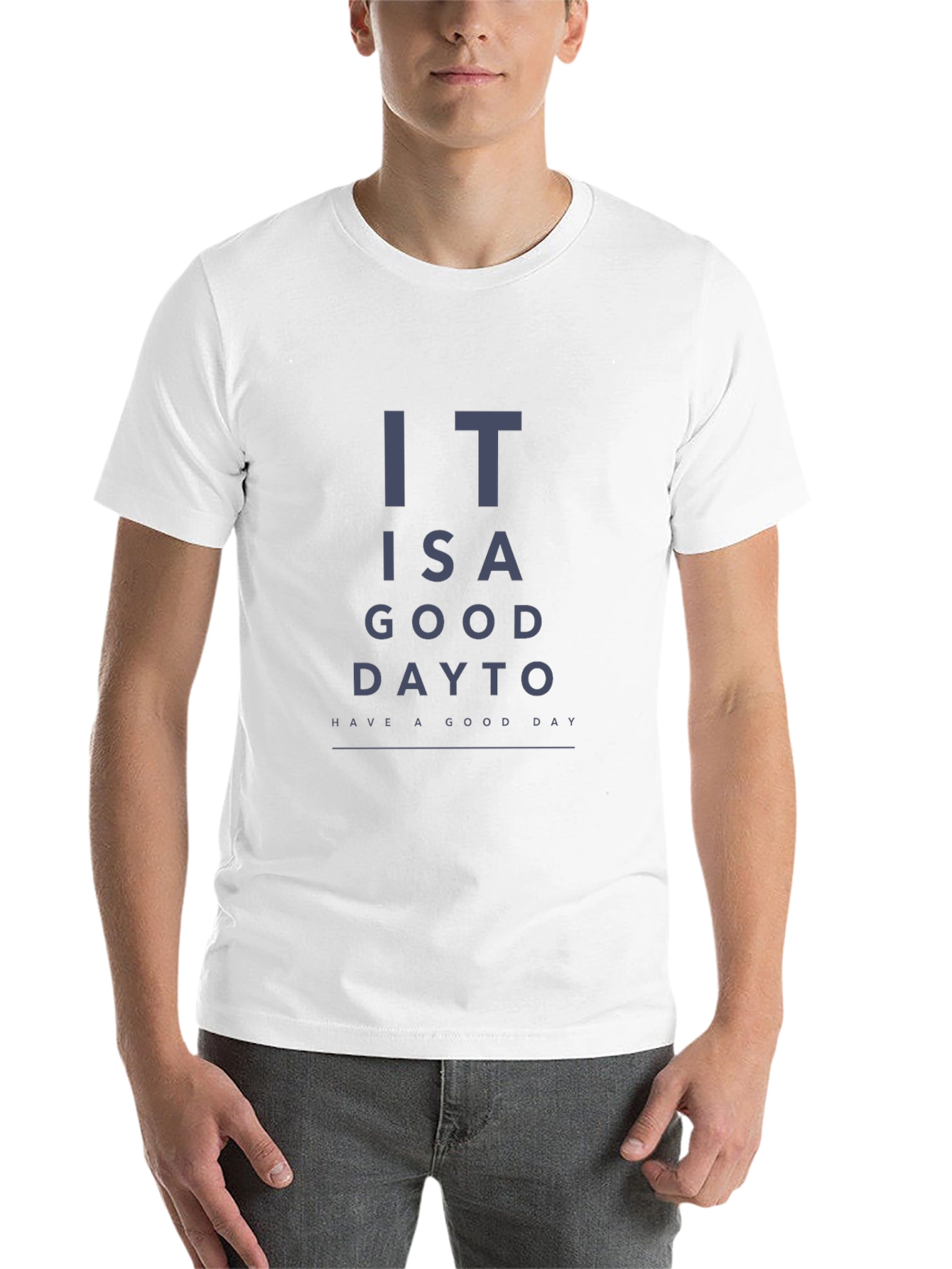 Black Humorous 'Good Day' Eye Chart Graphic Tee view 14