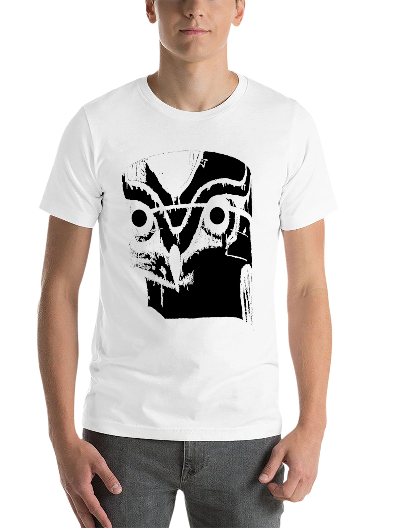 Black Men's Black Owl Graphic T-Shirt view 14