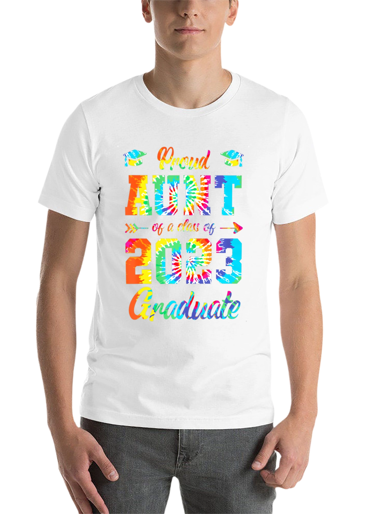 Black Proud Aunt Class of 2023 Graduate Tie-Dye T-Shirt view 14