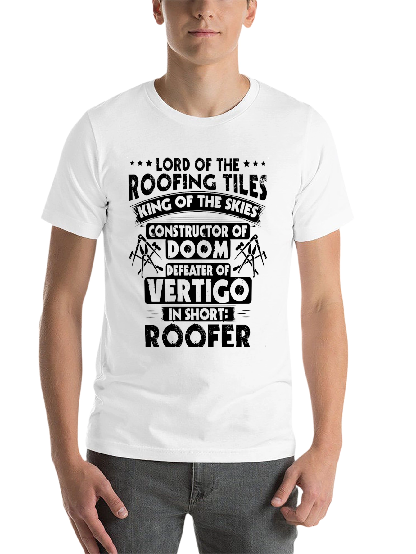 Black Lord of the Roofing Tiles Graphic T-Shirt view 14