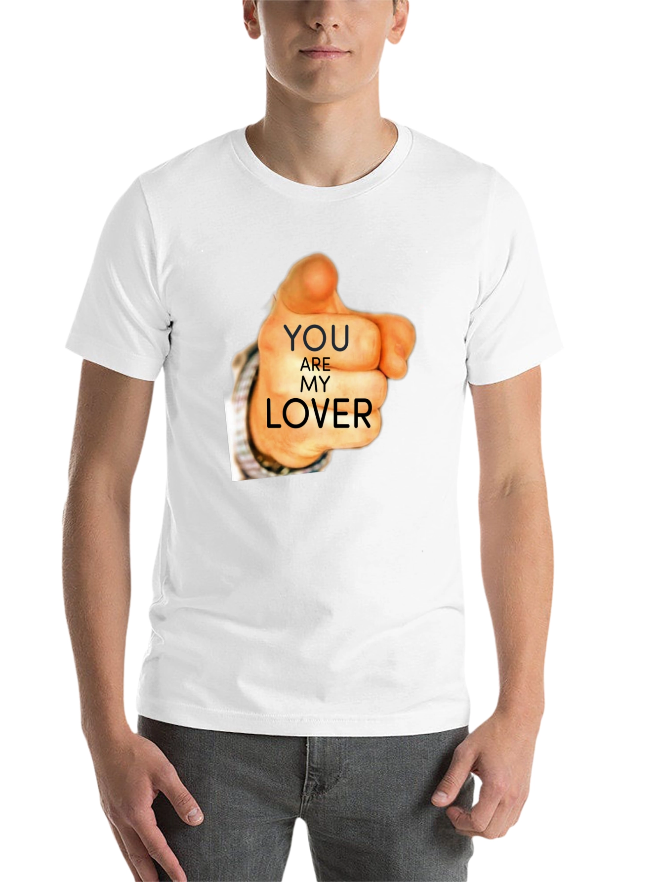 Black You Are My Lover Graphic Tee - Black Cotton T-Shirt view 14