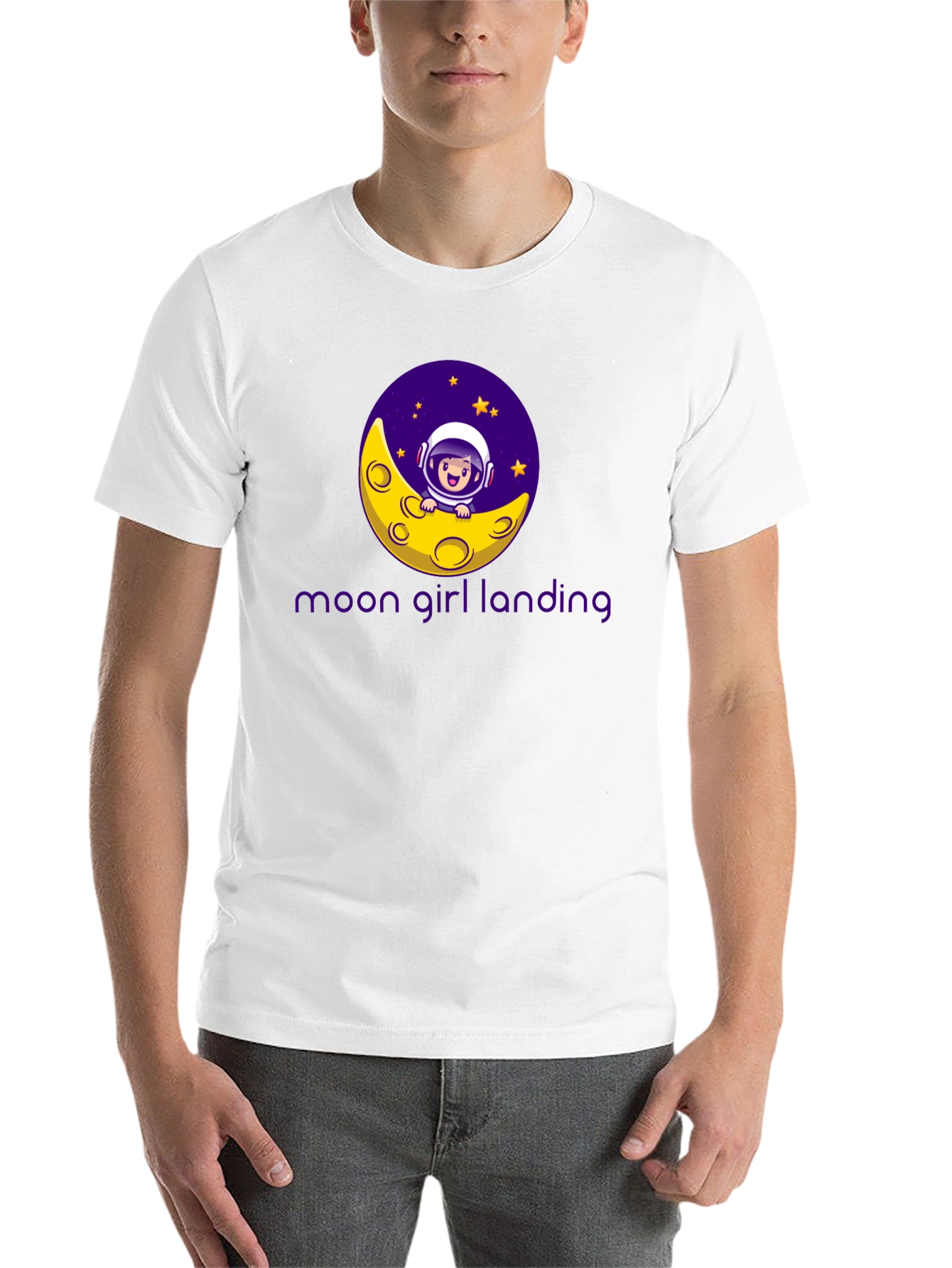 Black Moon Girl Landing Black T-Shirt view 14