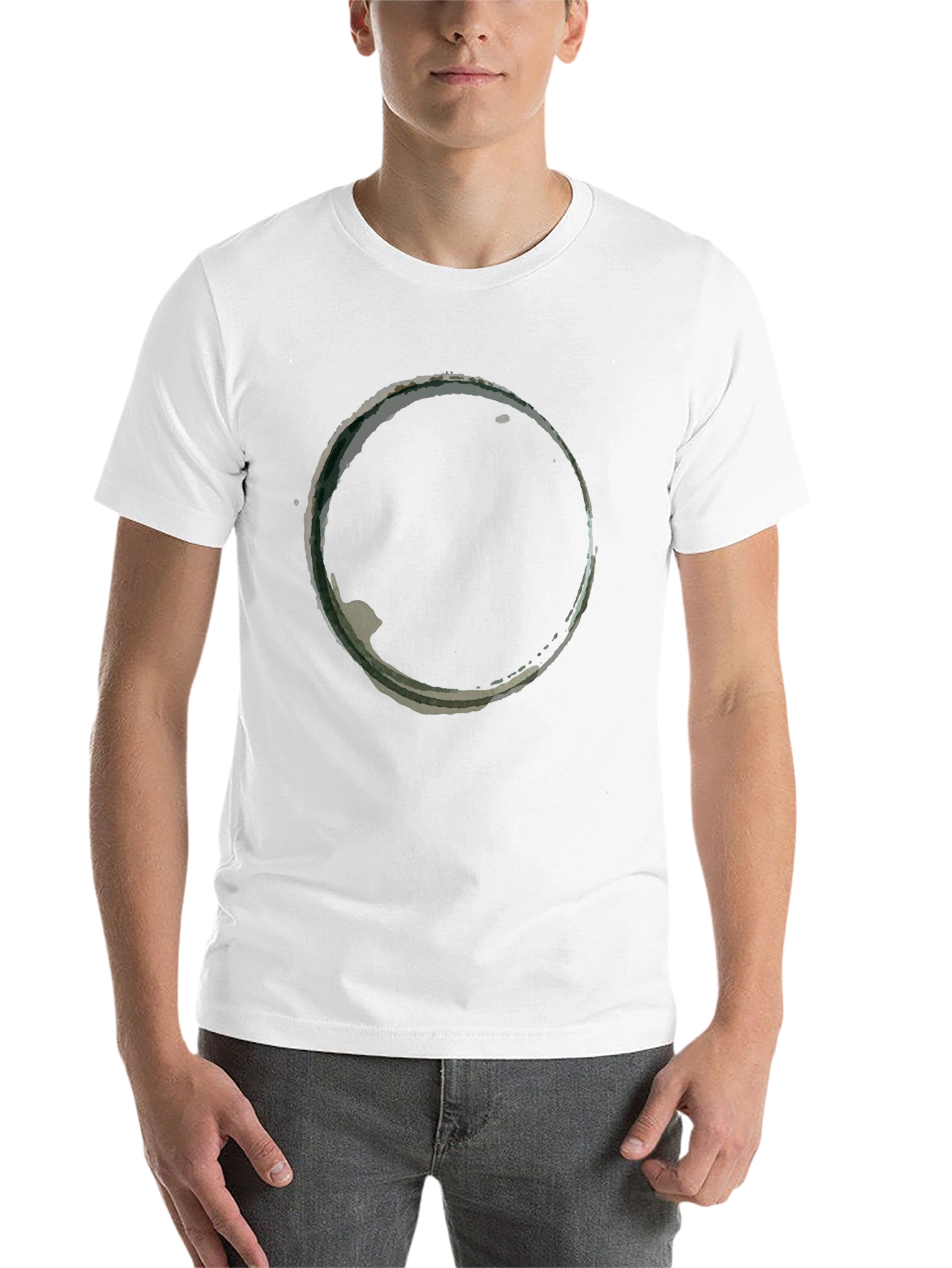Black Abstract Circle Graphic Black T-Shirt view 14