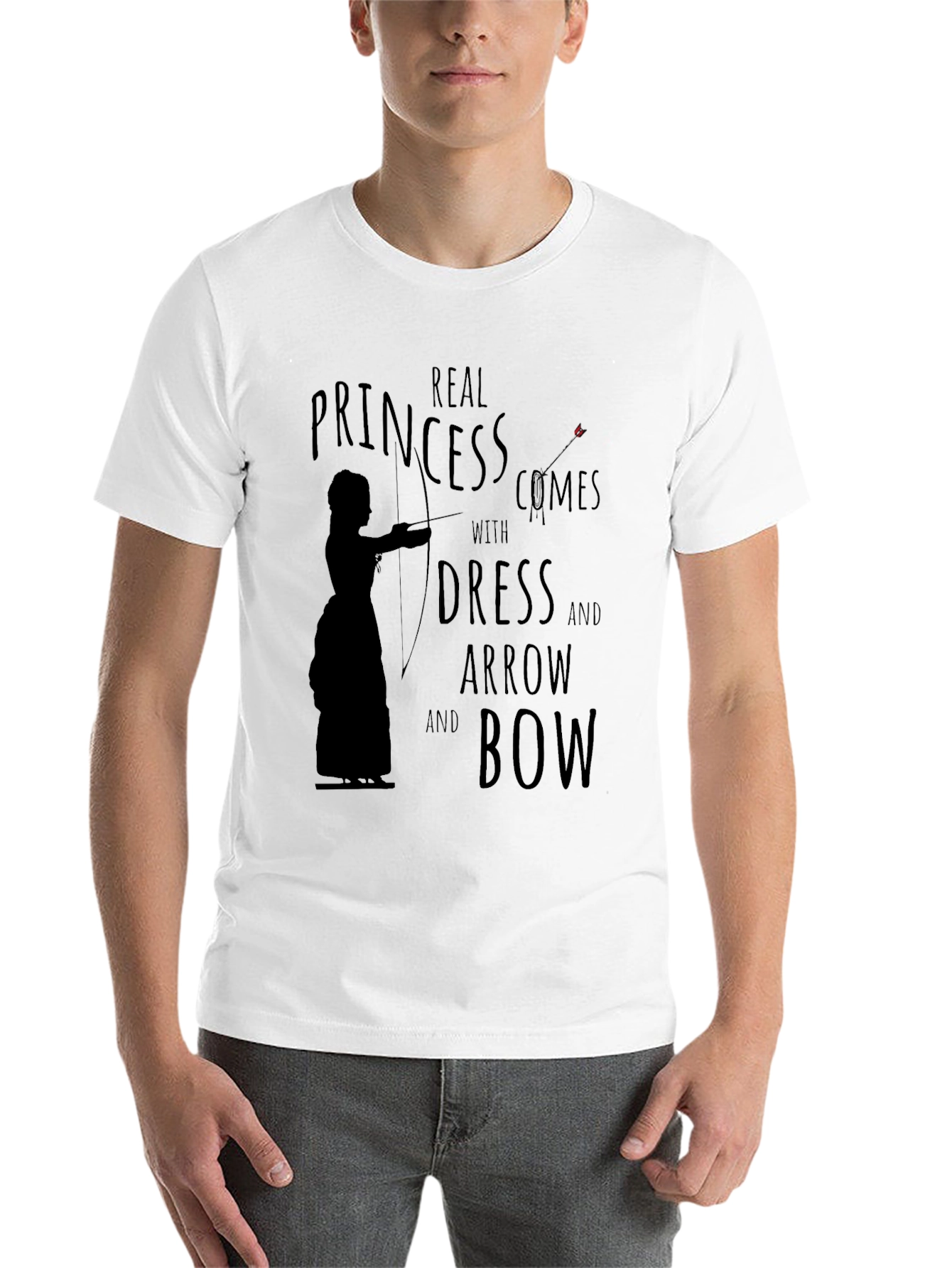 Black Real Princess Dress Arrow Bow T-Shirt view 14