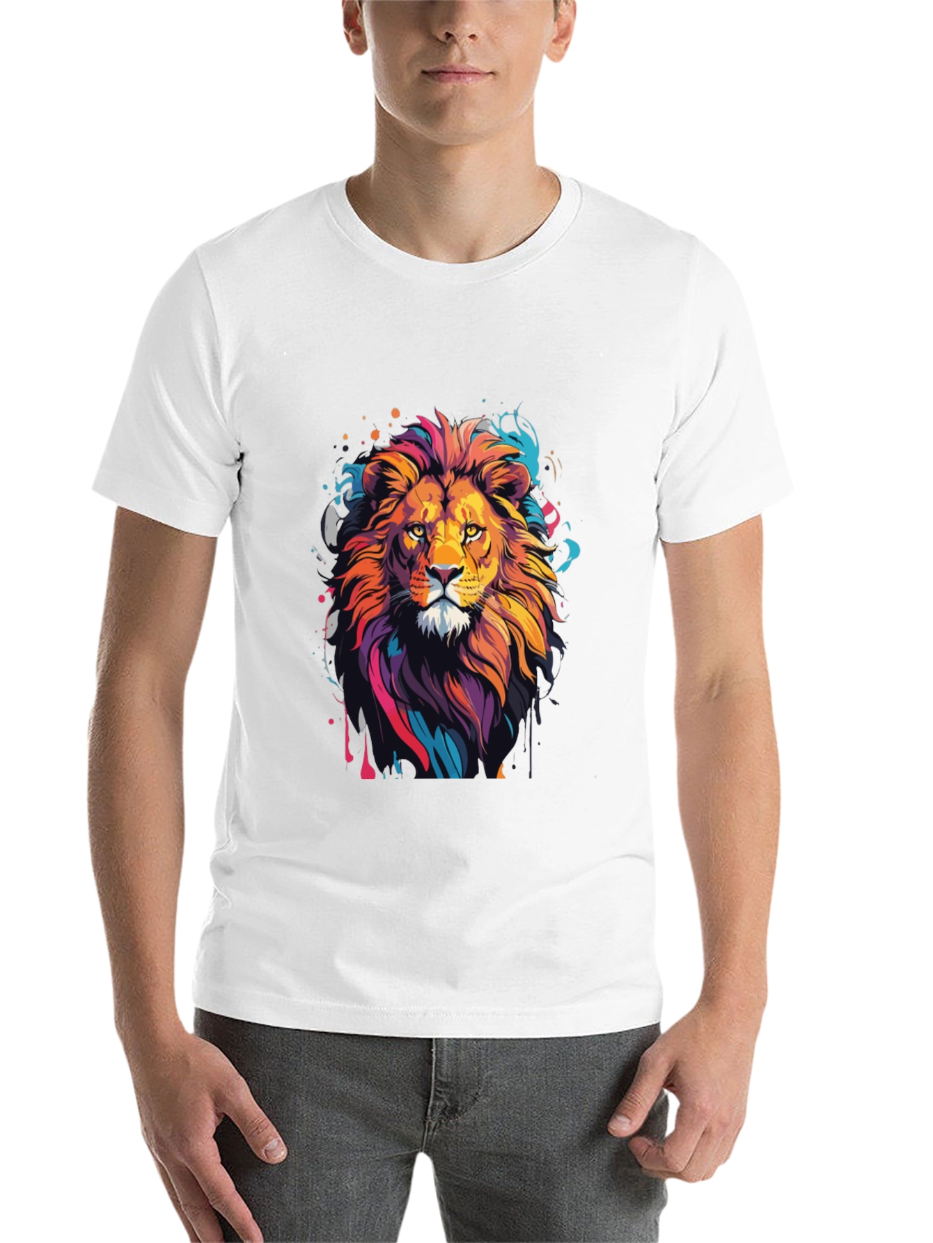 Black Lion Graphic Tee - Men's Black T-Shirt view 14