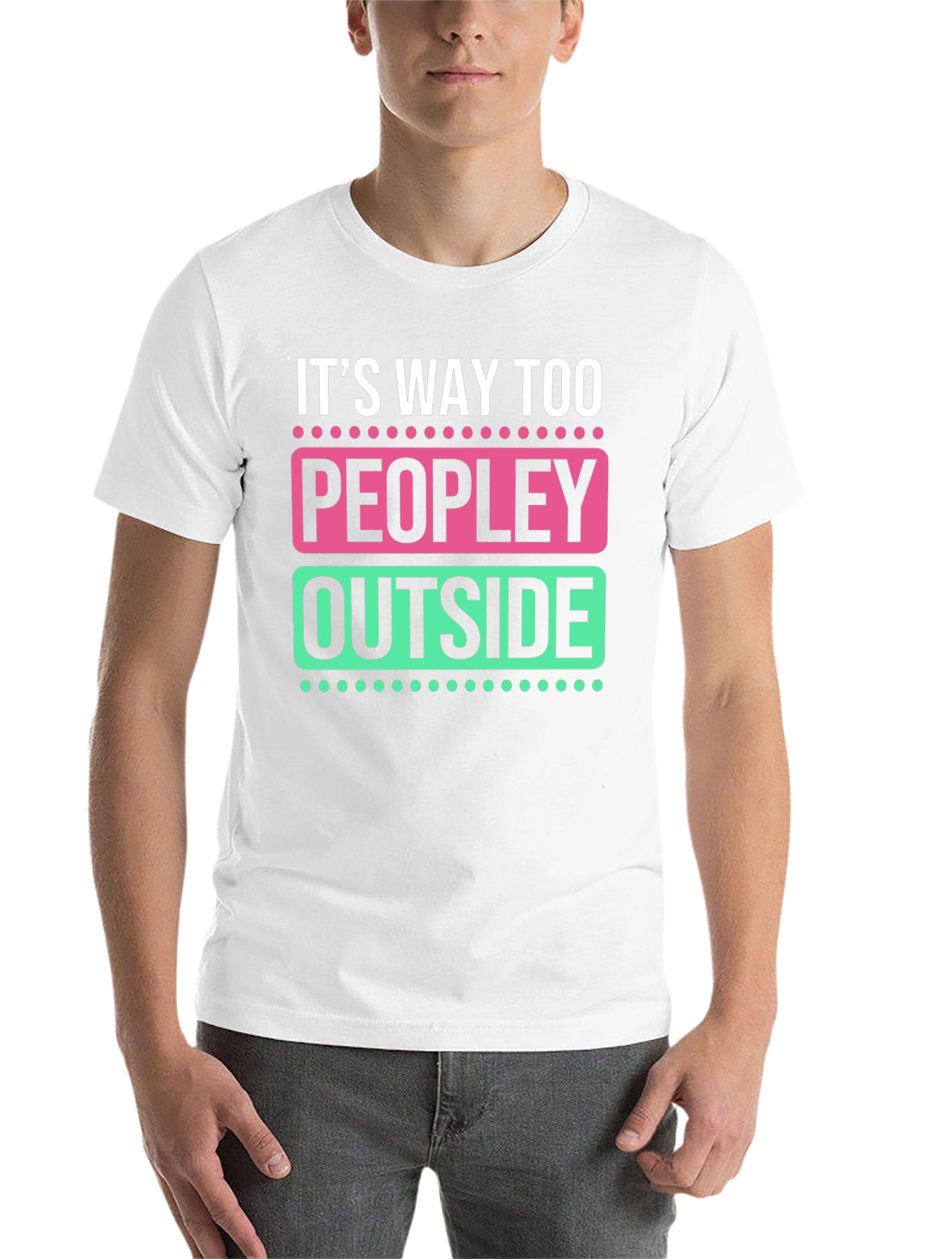 Black It's Way Too Peopley Outside Graphic Tee view 14