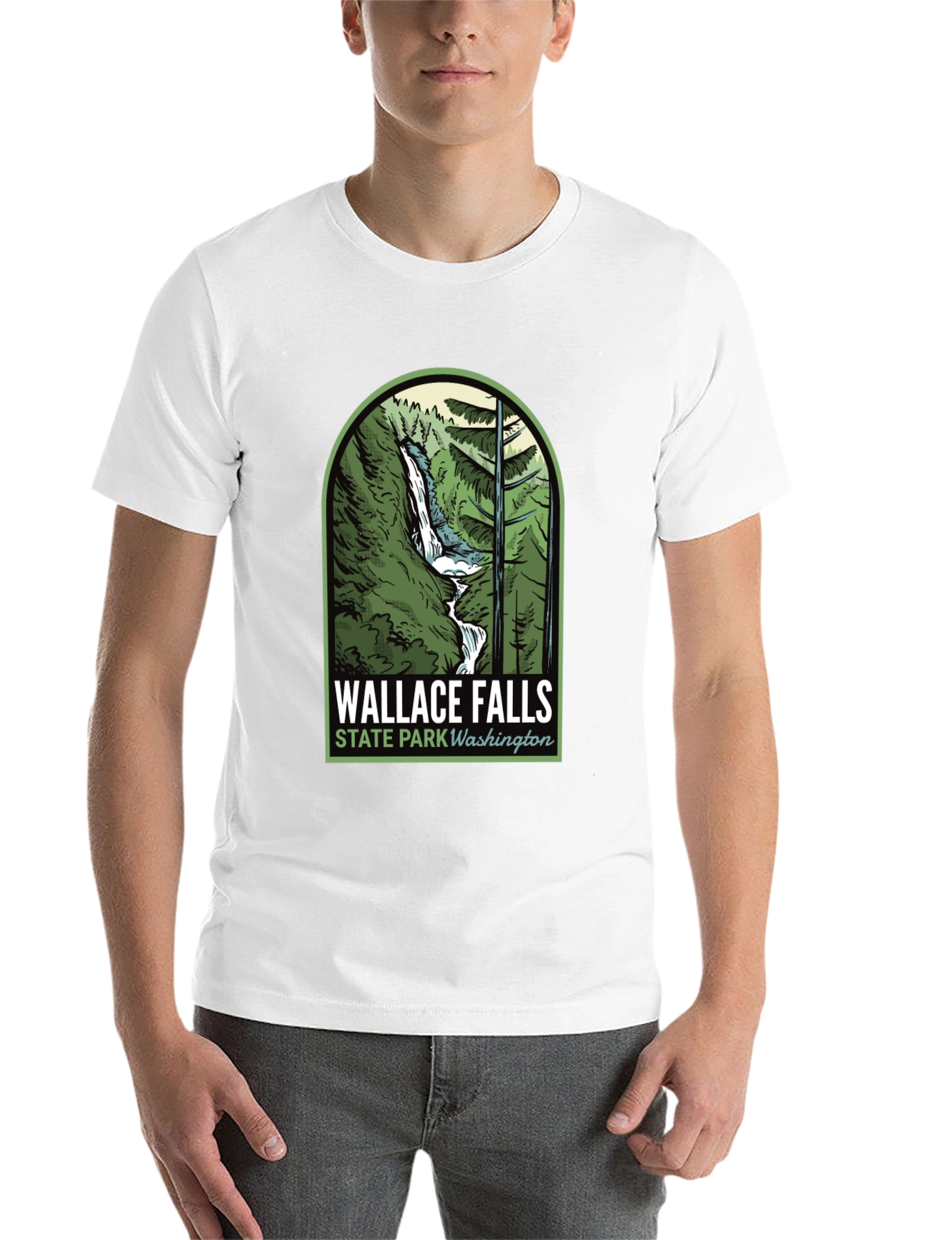 Black Wallace Falls State Park T-Shirt view 14