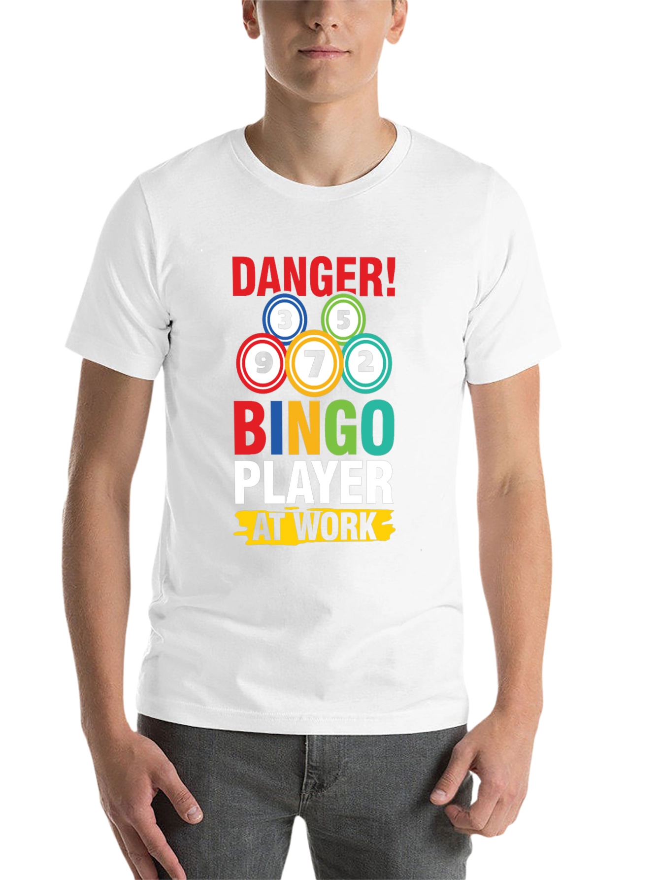 Black Danger Bingo Player at Work T-Shirt  view 14