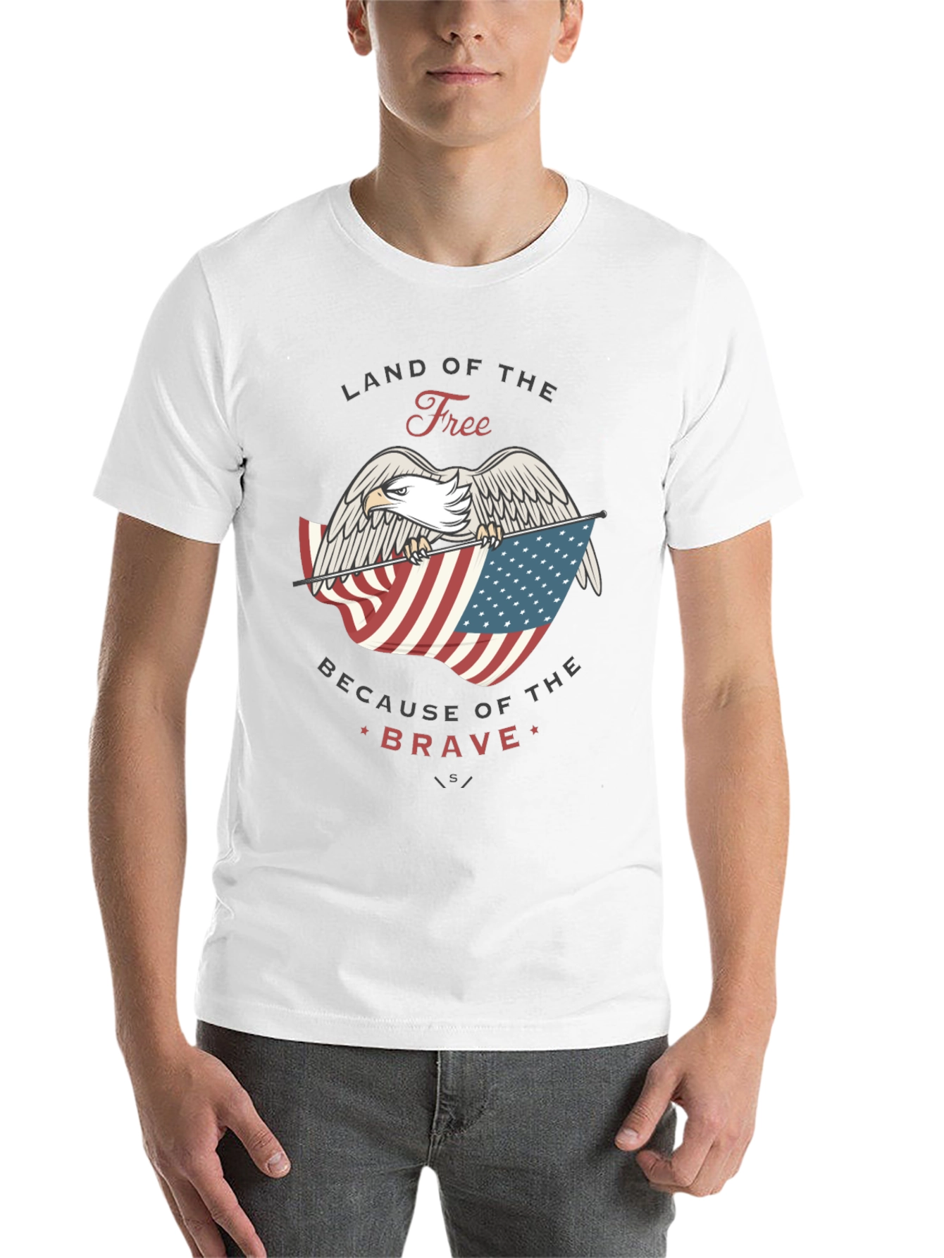Black Land of the Free Patriotic Eagle Graphic Tee view 14