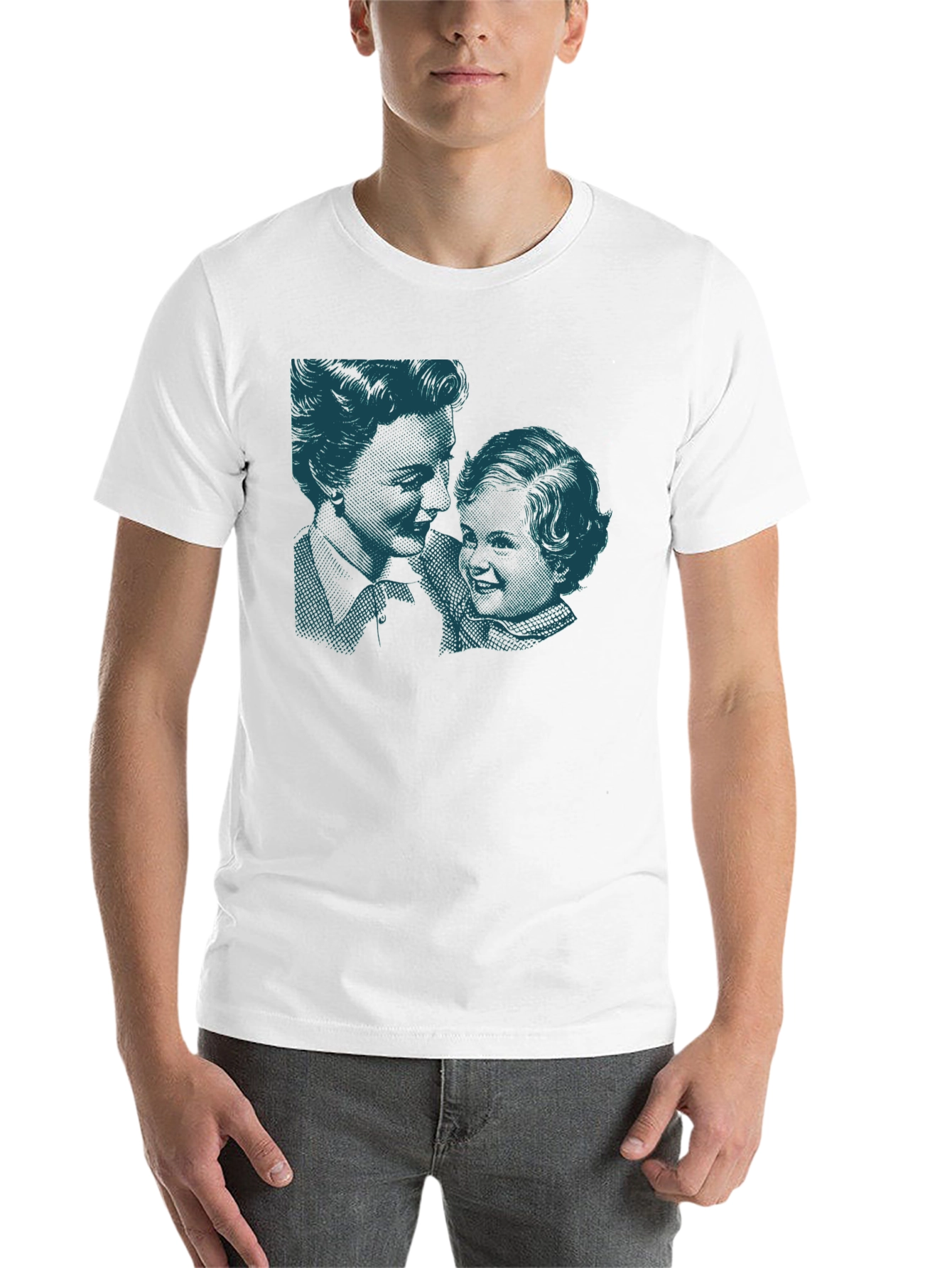 Black Retro Print Black Cotton T-Shirt view 14