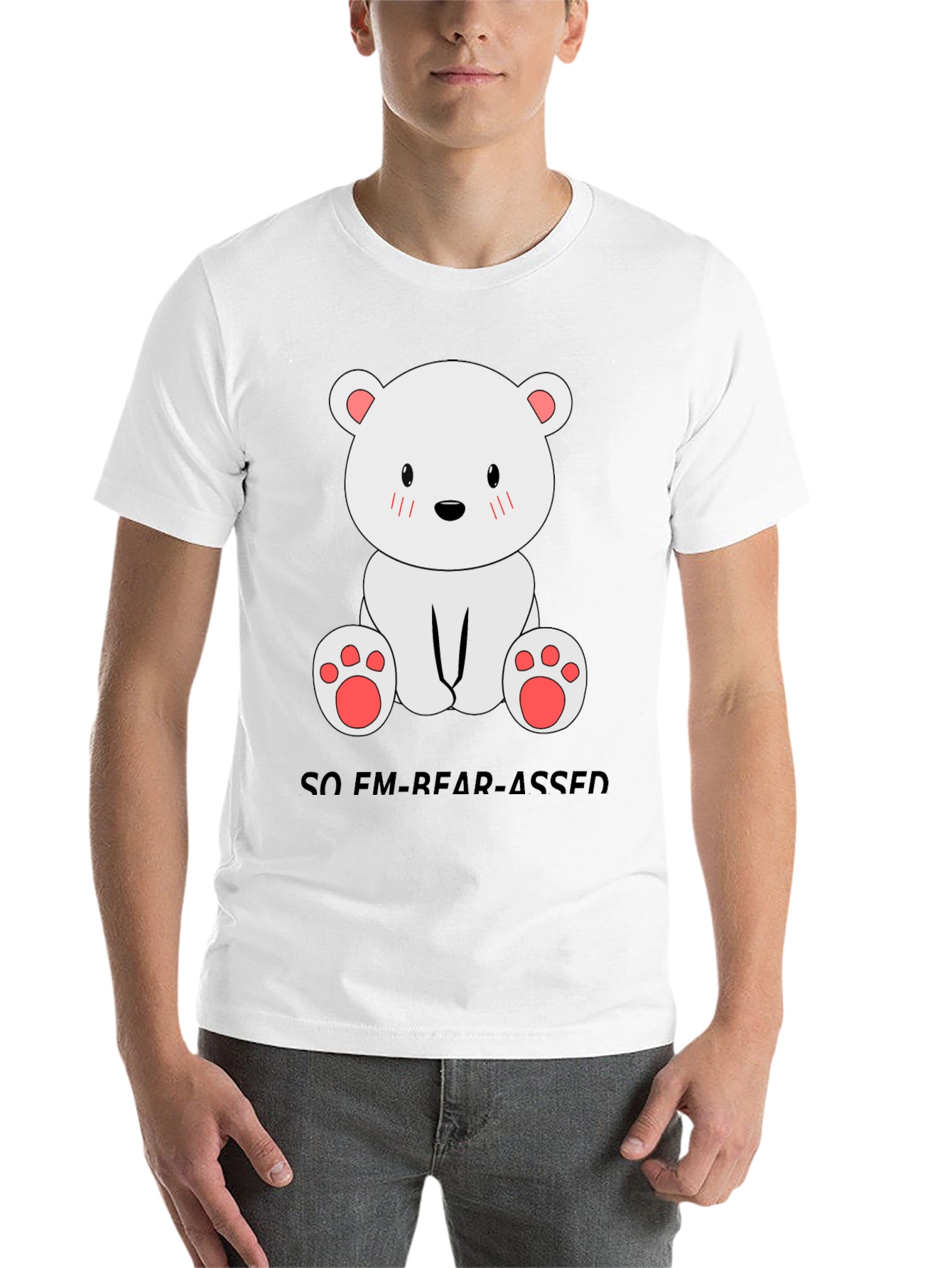 Black Funny Bear Pun T-Shirt - So Em-bear-assed! view 14
