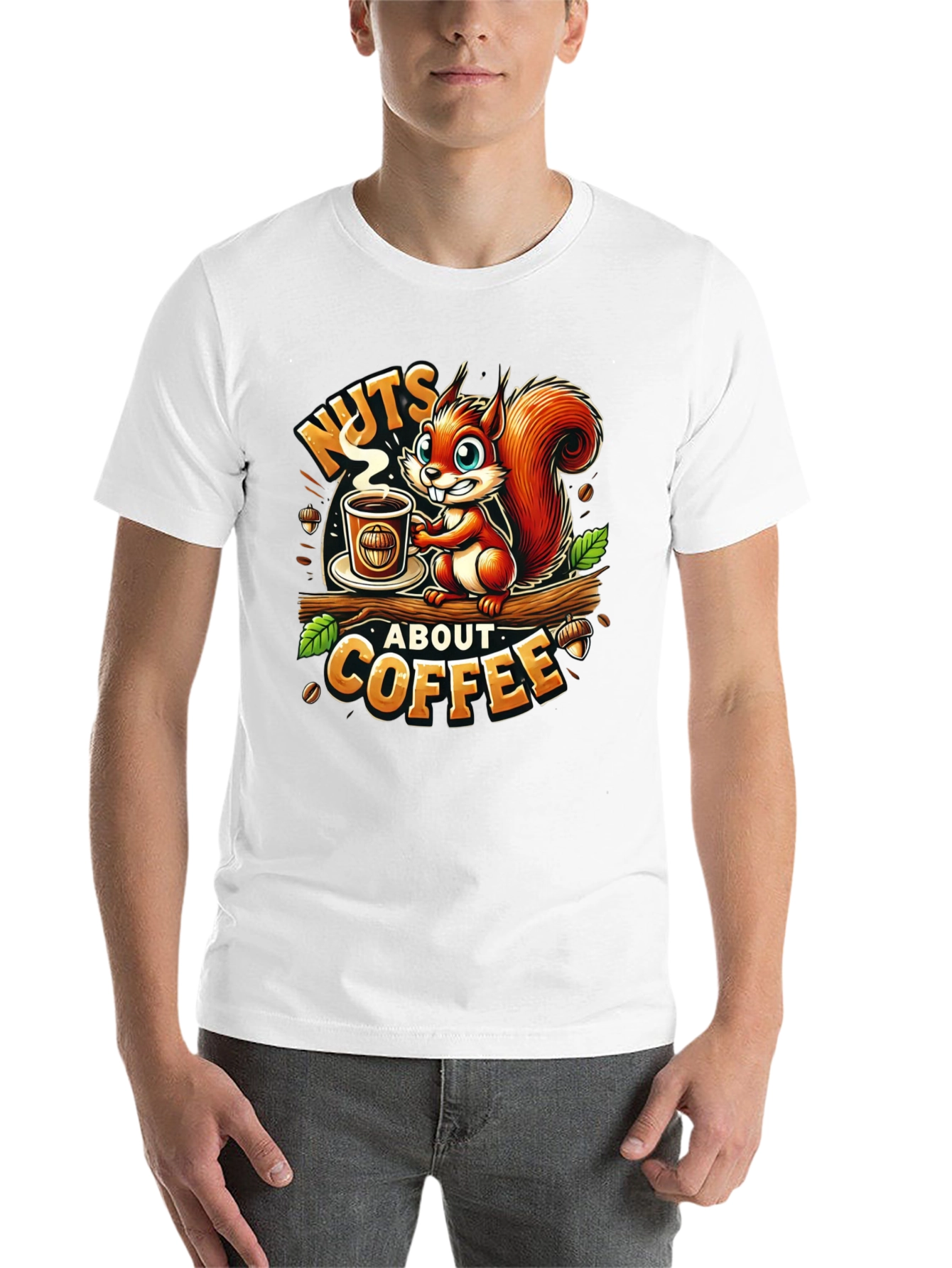Black Nuts About Coffee Squirrel T-Shirt view 14
