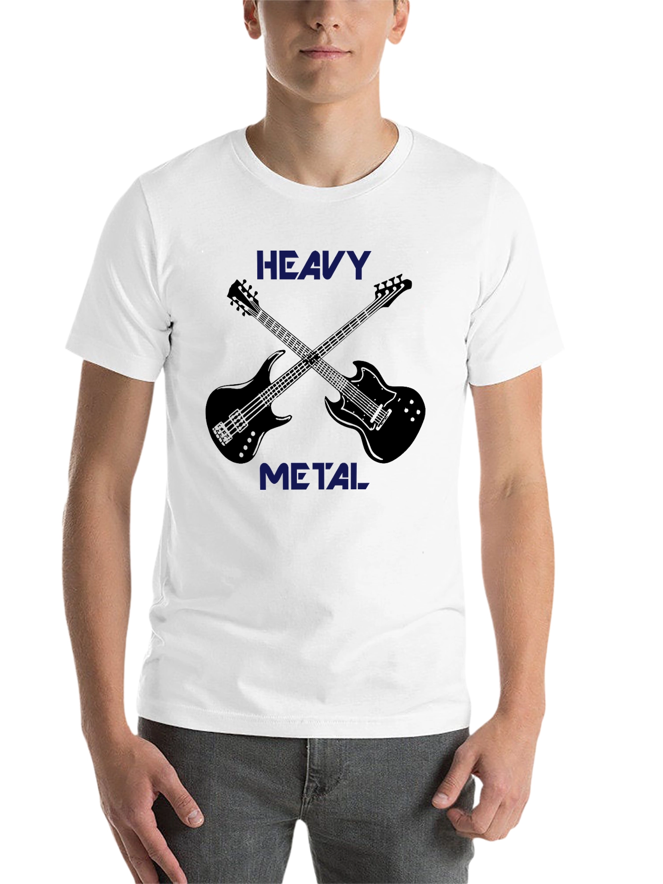 Black Heavy Metal Music T-Shirt - Guitar Graphic Tee view 14