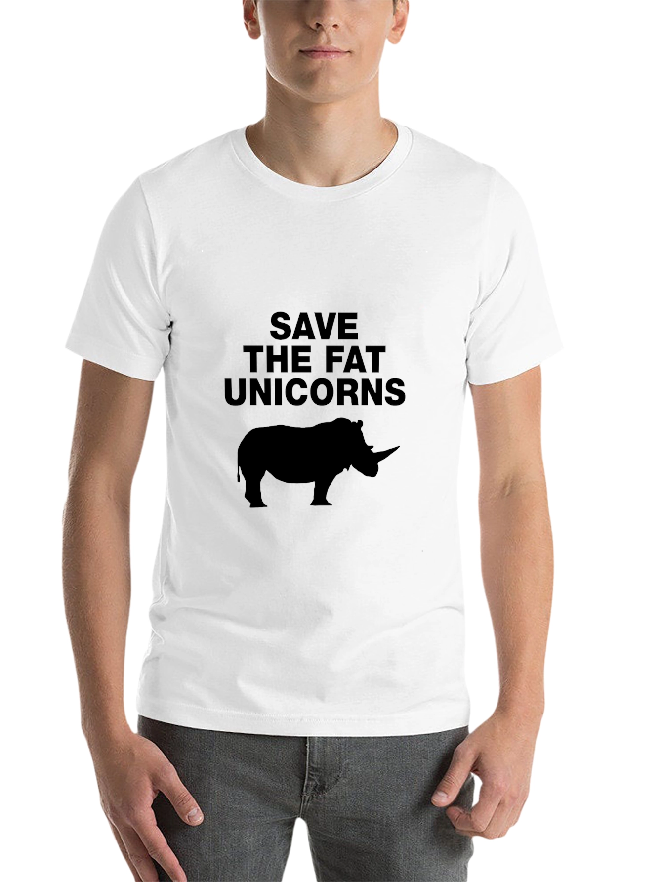 Black Save The Fat Unicorns T-Shirt view 14