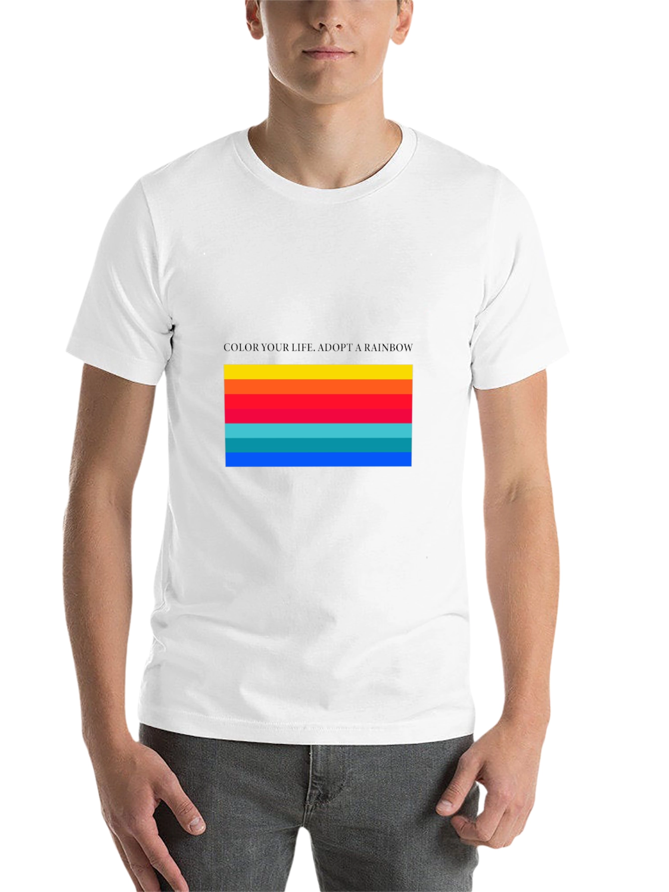 Black Rainbow Stripe Tee - Color Your Life! view 14