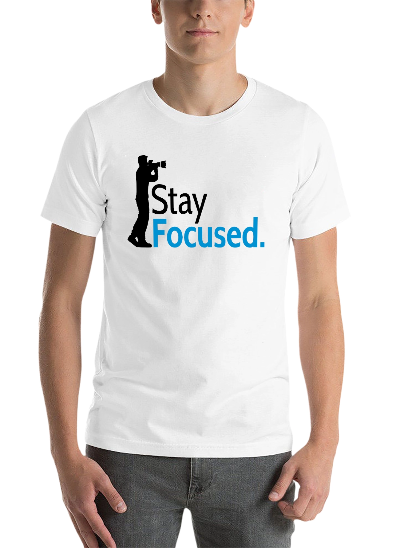 Black Stay Focused T-Shirt - Photographer Theme view 14