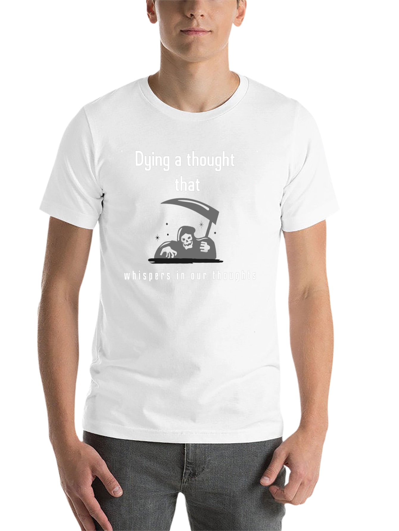 Black Dying Thought T-Shirt - Dark Humor Grim Reaper Tee view 14