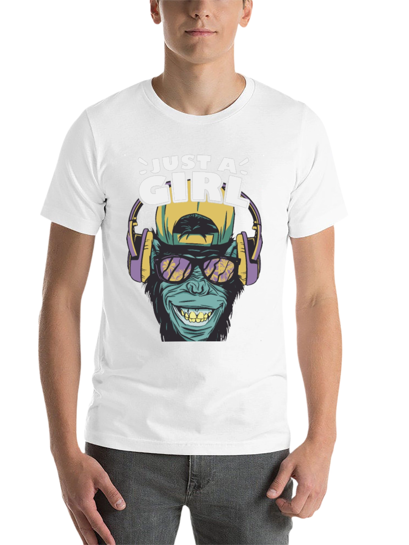 Black Just A Girl Ape Graphic T-Shirt view 14