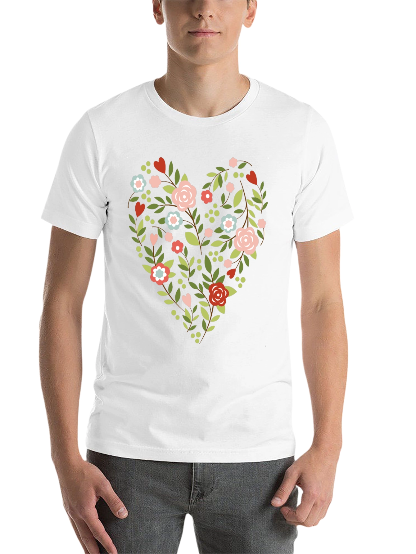 Black Floral Heart Tee - Stylish & Unique Design view 14
