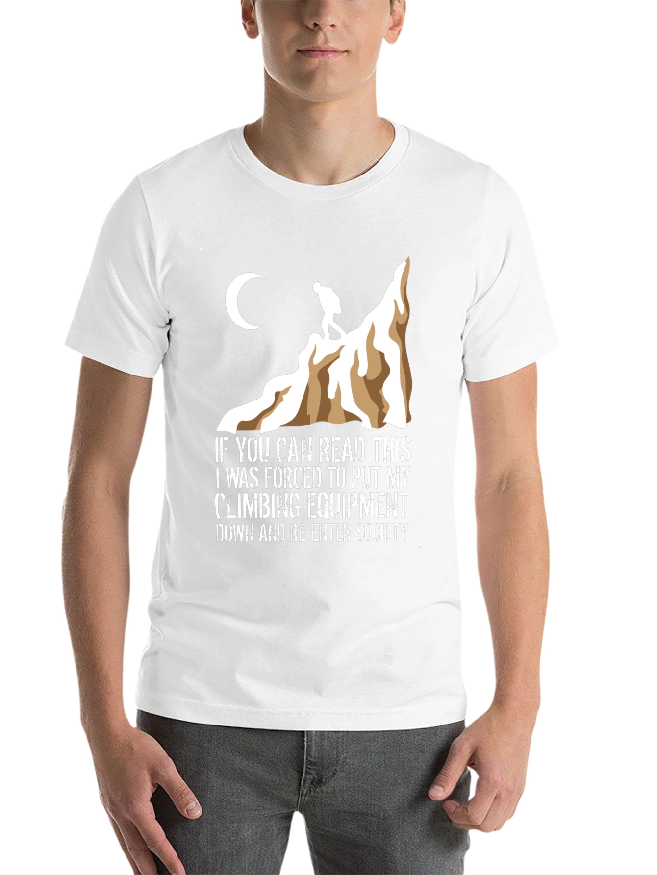 Black Climbing T-Shirt: Forced to Re-Enter Society view 14