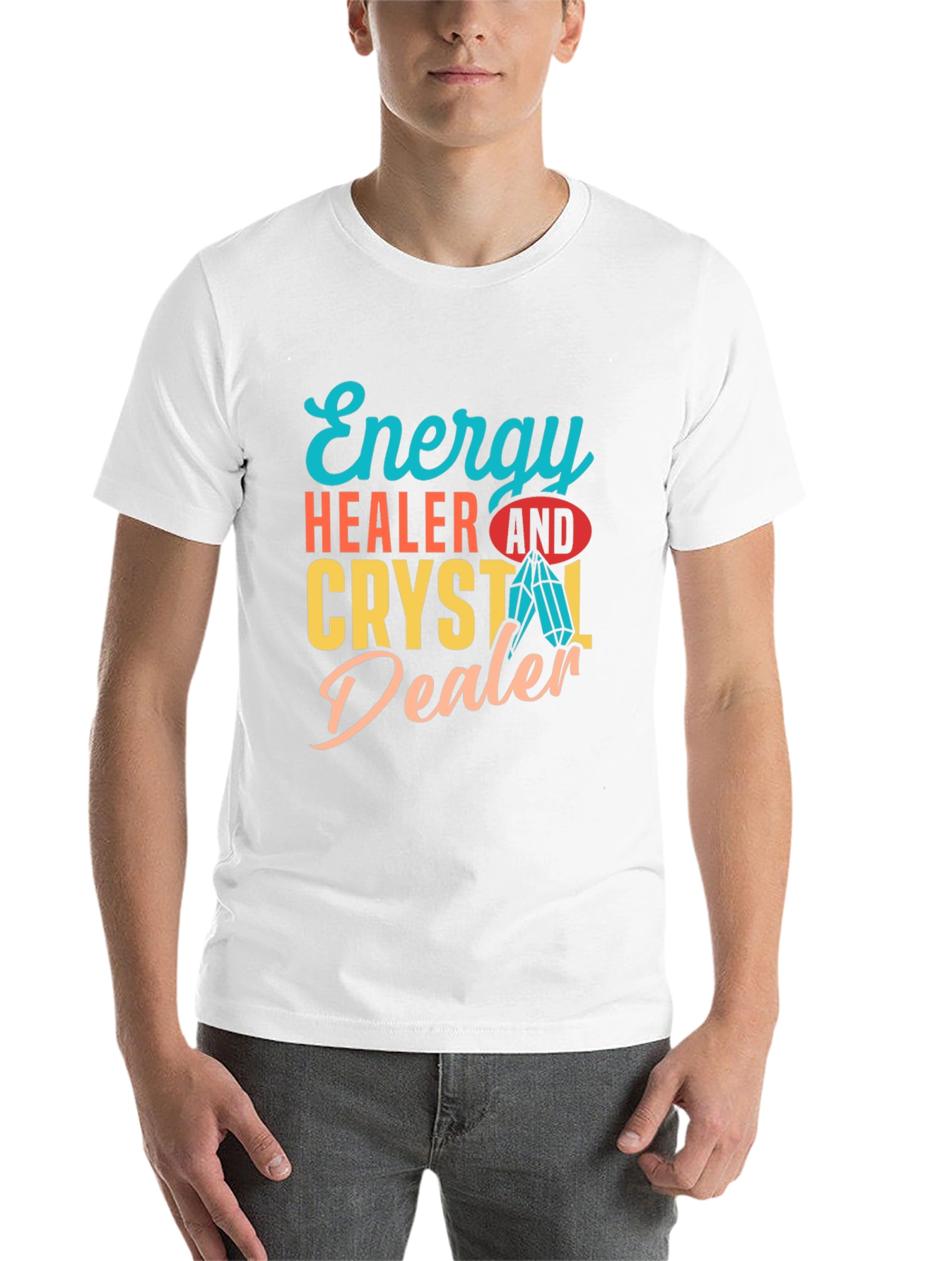 Black Energy Healer & Crystal Dealer Graphic T-Shirt view 14