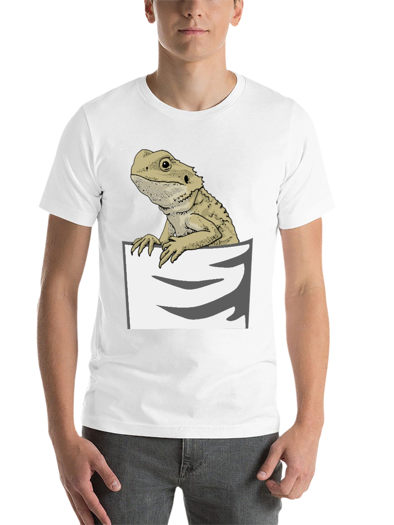 Black Bearded Dragon Pocket T-Shirt - Cool Reptile Lover Tee view 14