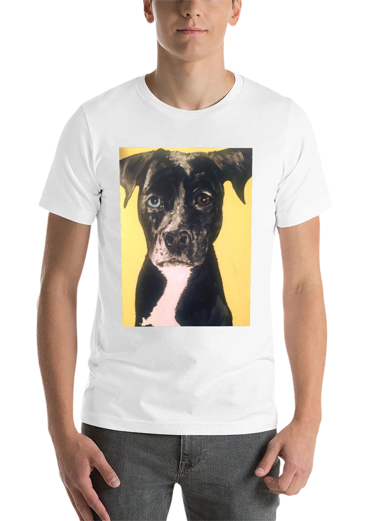 Black Dog Portrait Tee - Heterochromia Eyes view 14