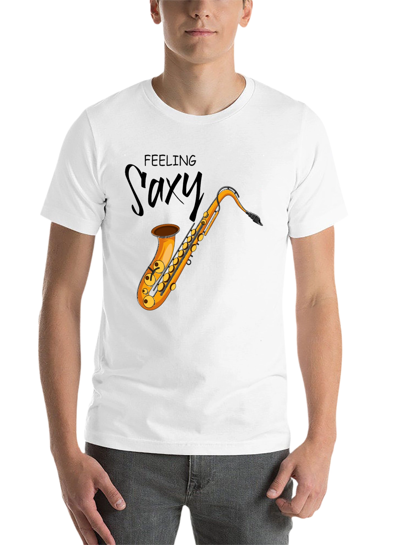 Black Feeling Saxy Black Graphic Tee view 14