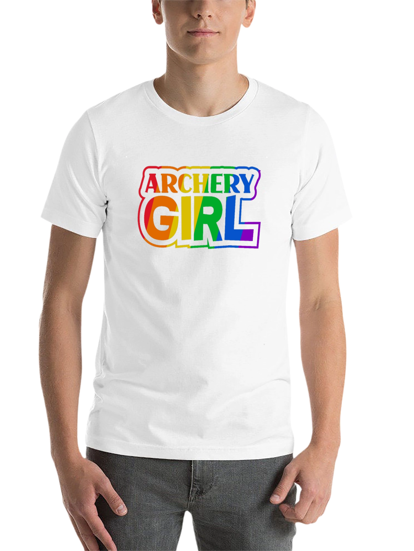 Black Archery Girl Pride T-Shirt - Rainbow Graphic Tee view 14