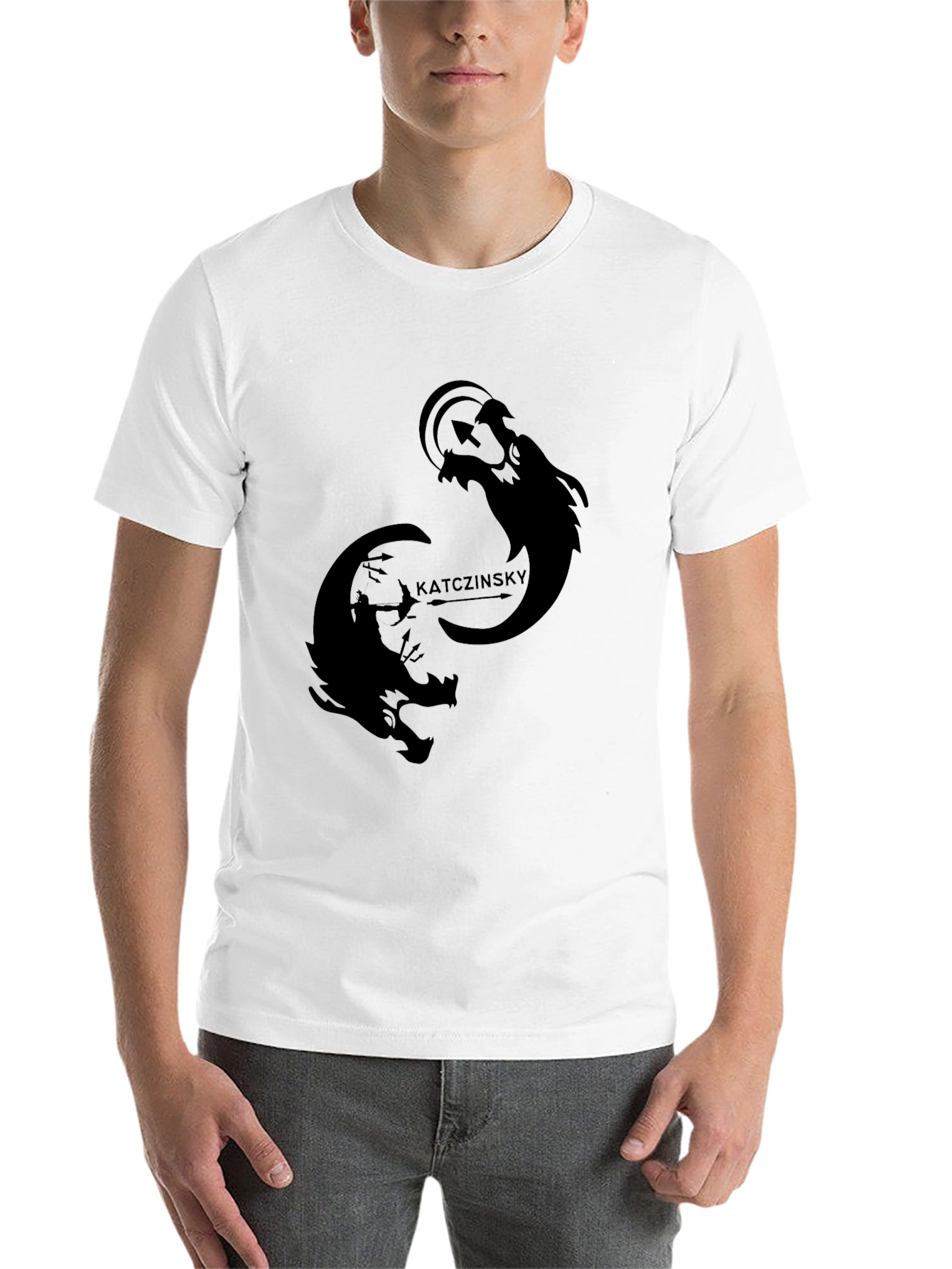 Black Men's Black Graphic Tee - Katczinsky Design view 14