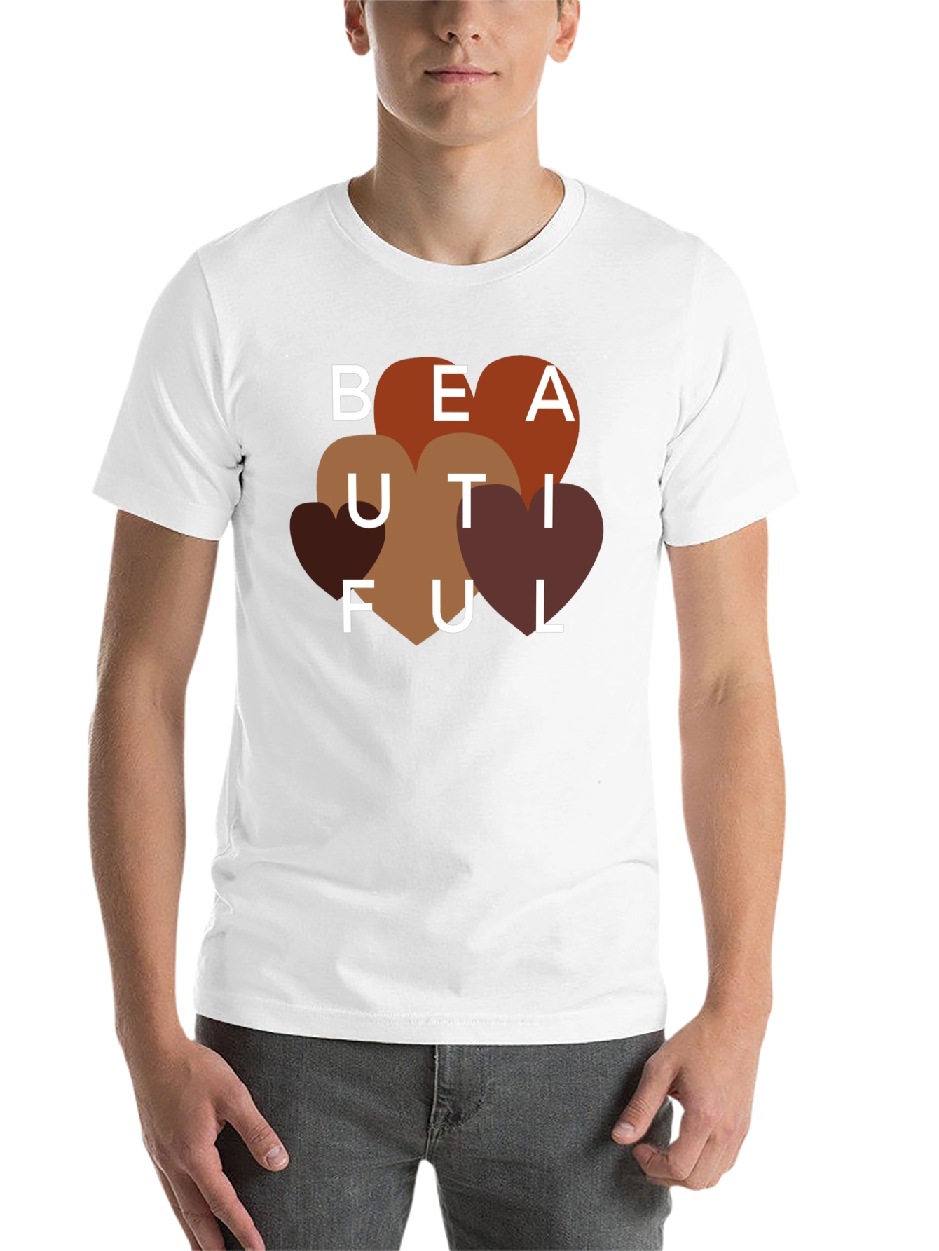 Black Beautiful Heart Tee - Stylish Graphic T-Shirt view 14