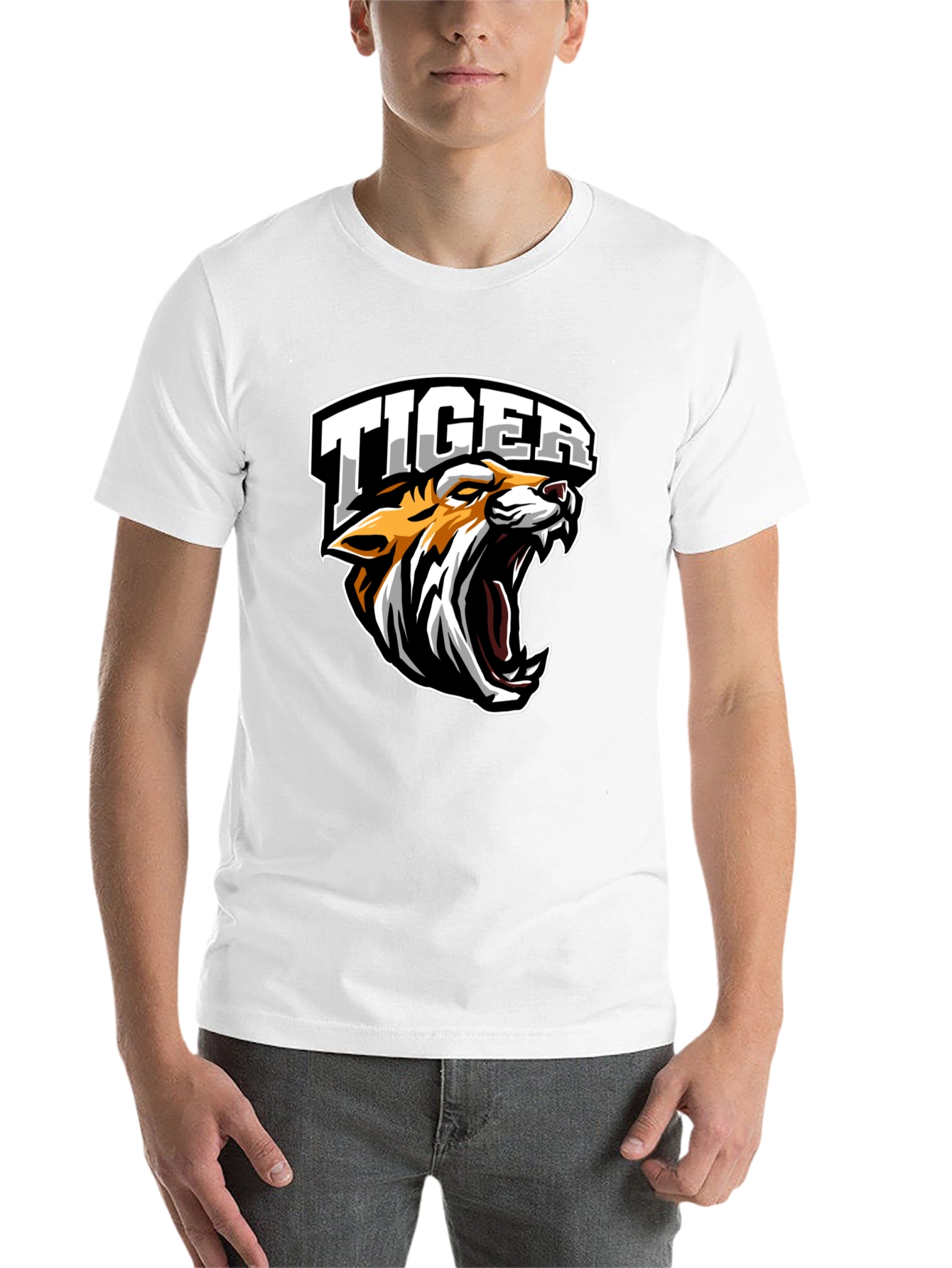 Black Tiger Graphic Tee - Black Cotton T-Shirt view 14