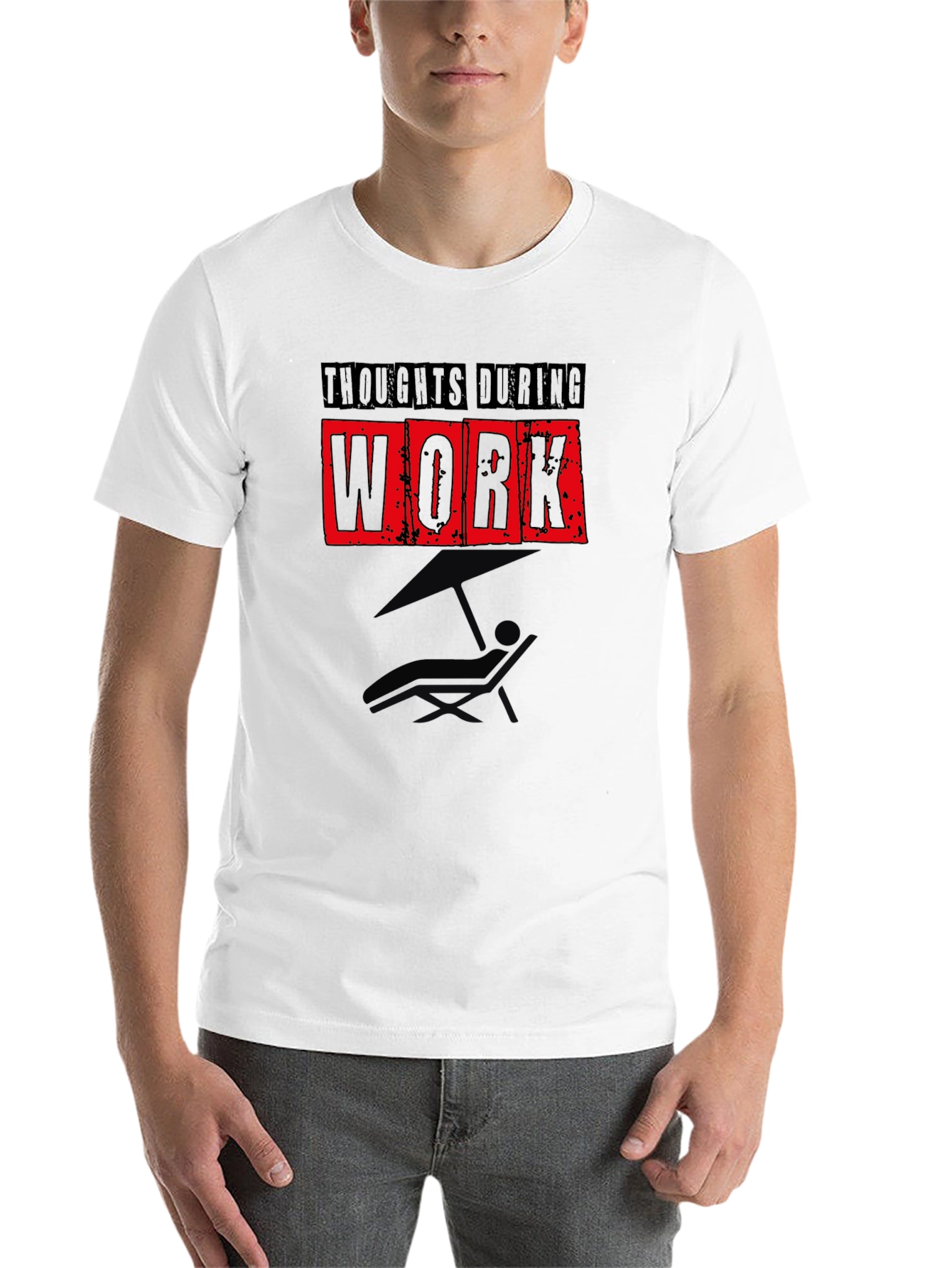 Black Thoughts During Work - Funny Graphic T-Shirt view 14