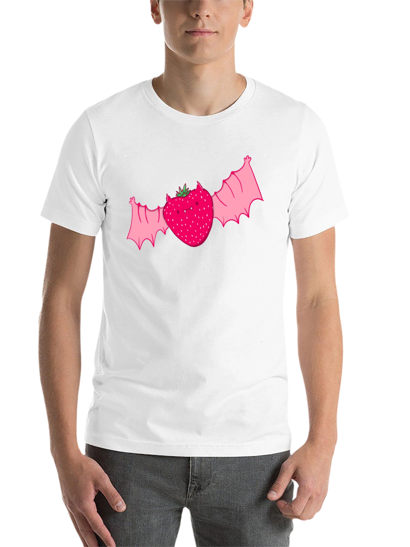 Black Strawberry Bat Graphic Tee - Unique Horror Style view 14