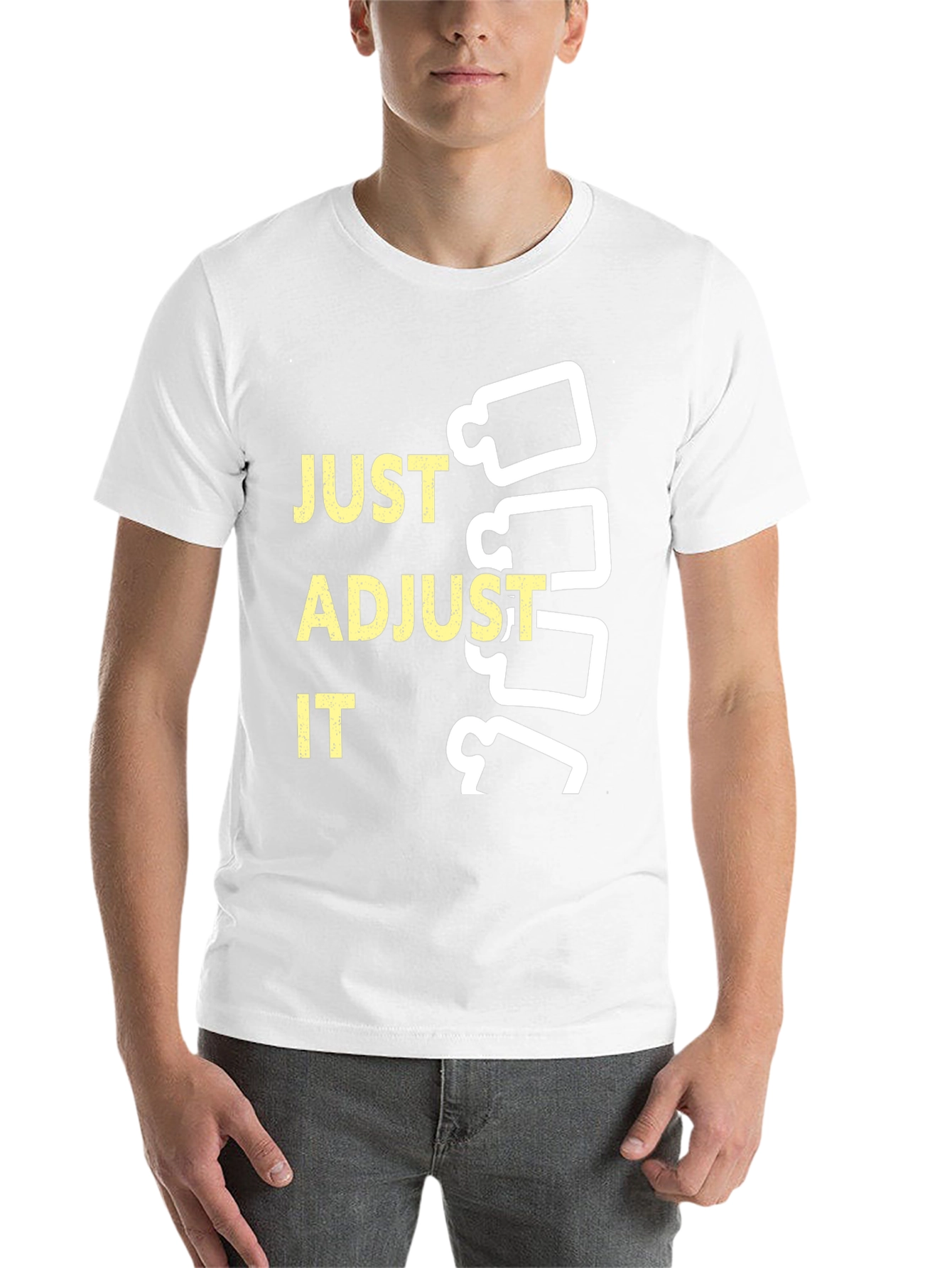 Black Just Adjust It Chiropractic T-Shirt view 14